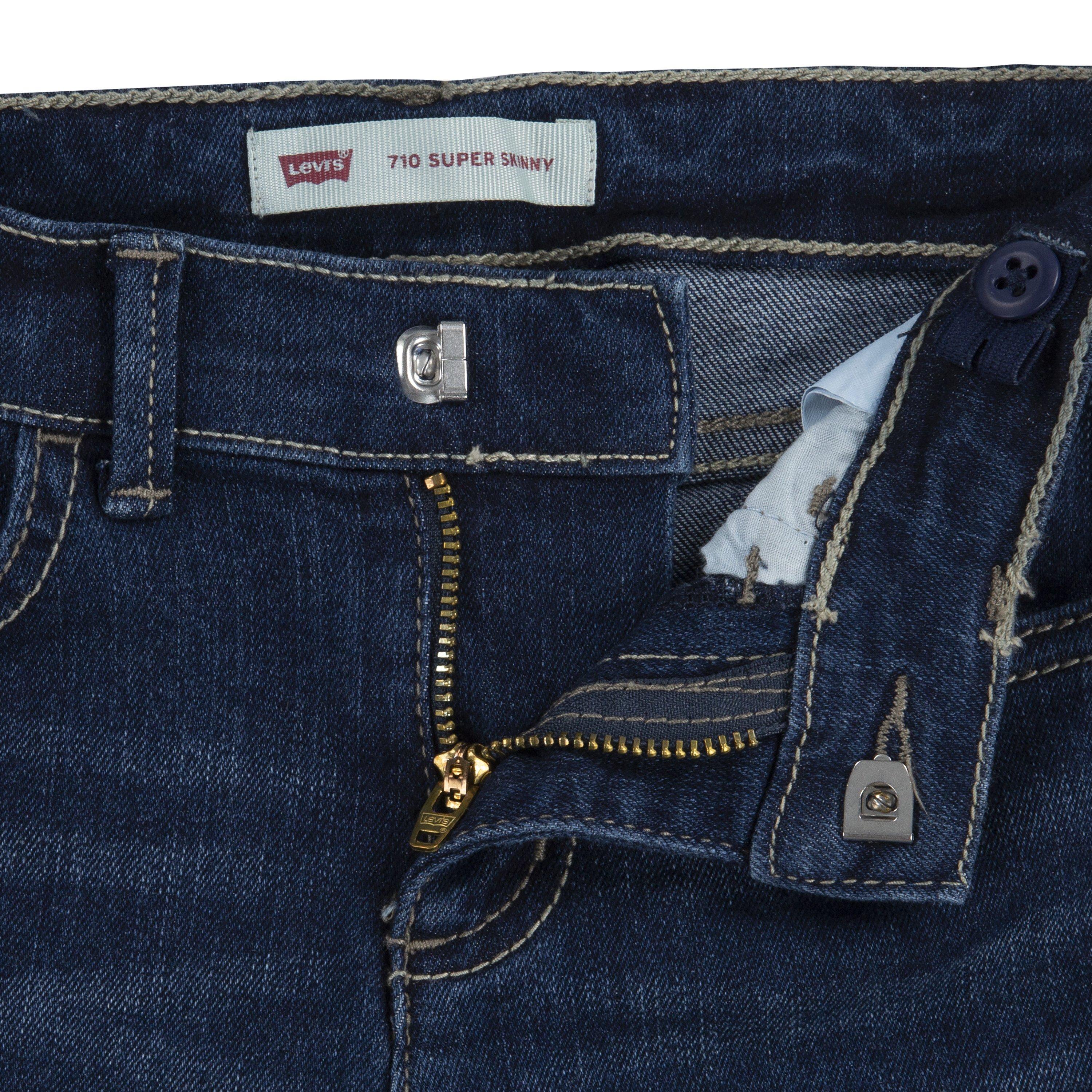 Levi's 710 Super Skinny Fit Slim Little Girls' Navy Wash Denim Jeans