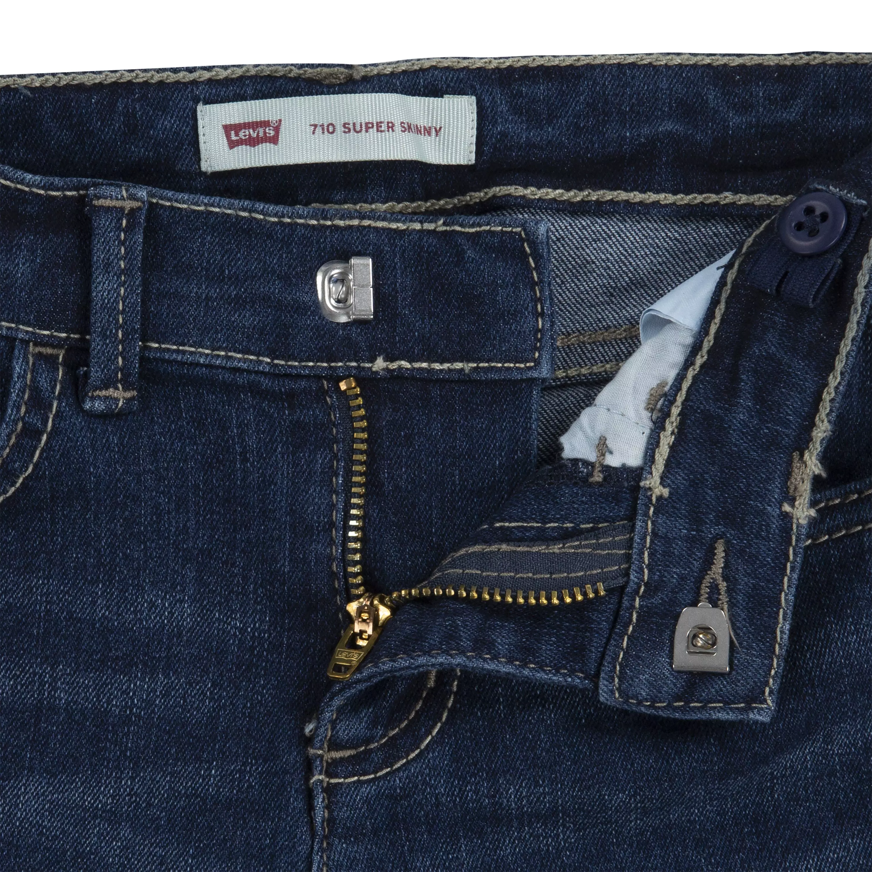 Levi's Little Girls' 710 Super Skinny Fit Slim Navy Wash Denim Jeans - NAVY