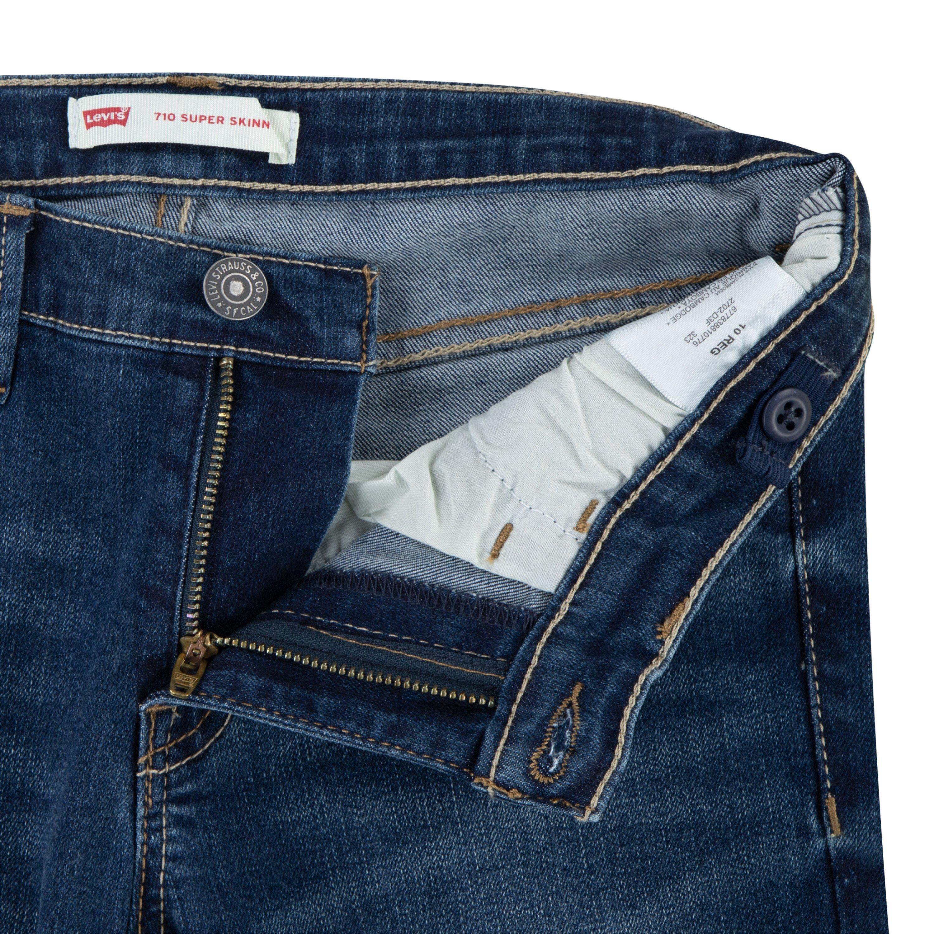 Levi's 710 Super Skinny Fit Slim Big Girls' Navy Wash Denim Jeans