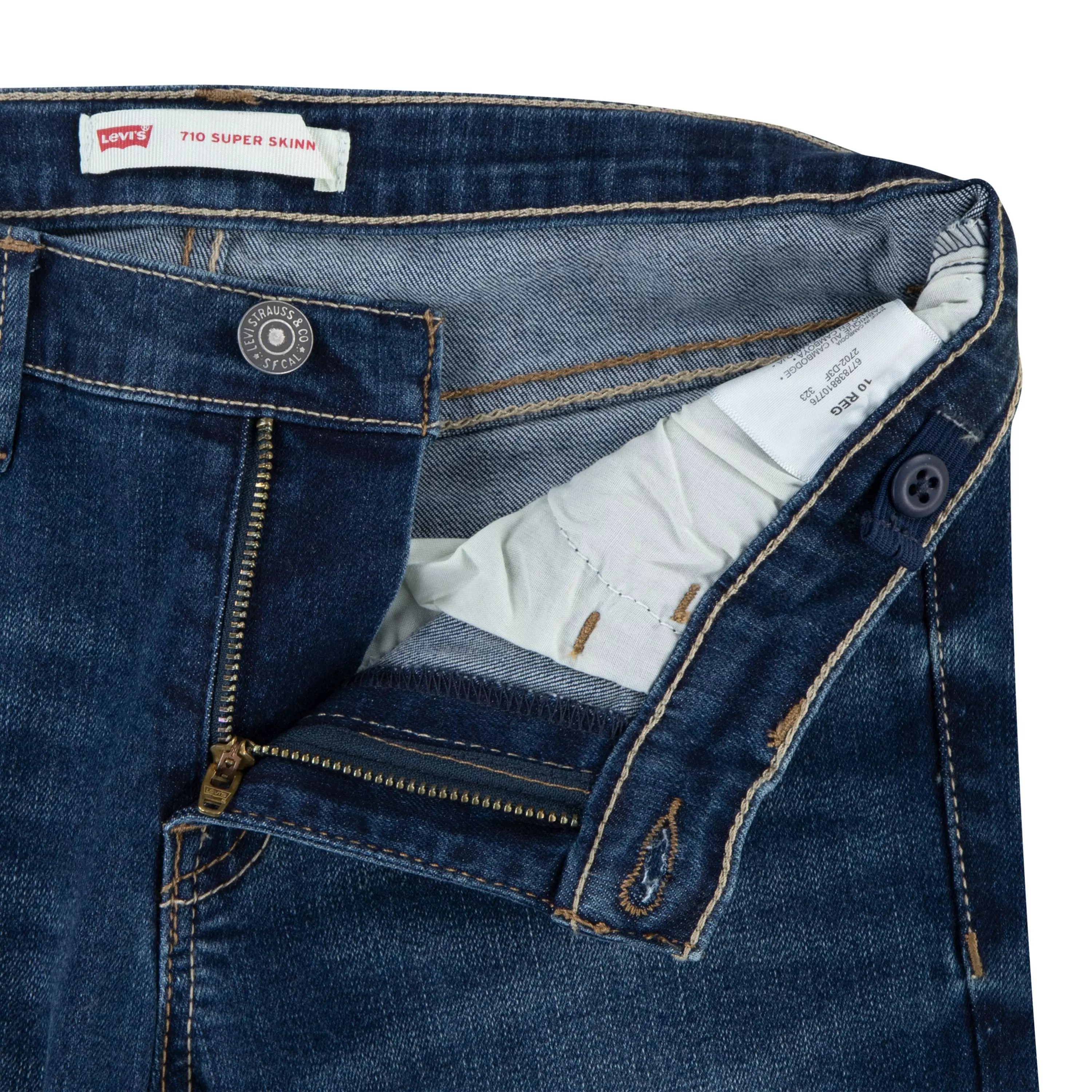 Levi's Big Girls' 710 Super Skinny Fit Slim Navy Wash Denim Jeans - NAVY