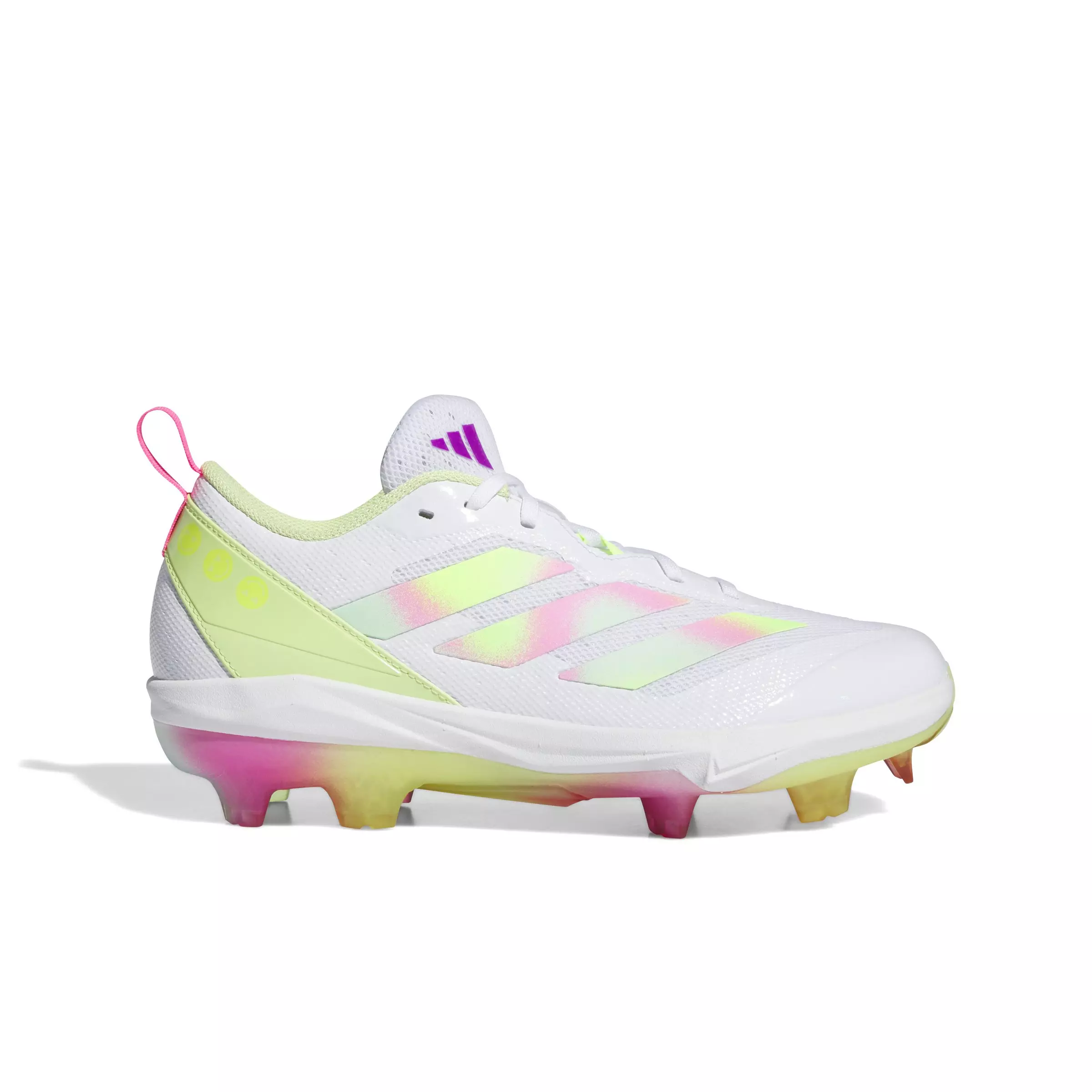 adidas Adizero Instinct TPU Sis Bates "Ftwr White/Lucid Lemon/Semi Flash Aqua" Women's Softball Cleat - WHITE/LEMON/AQUA