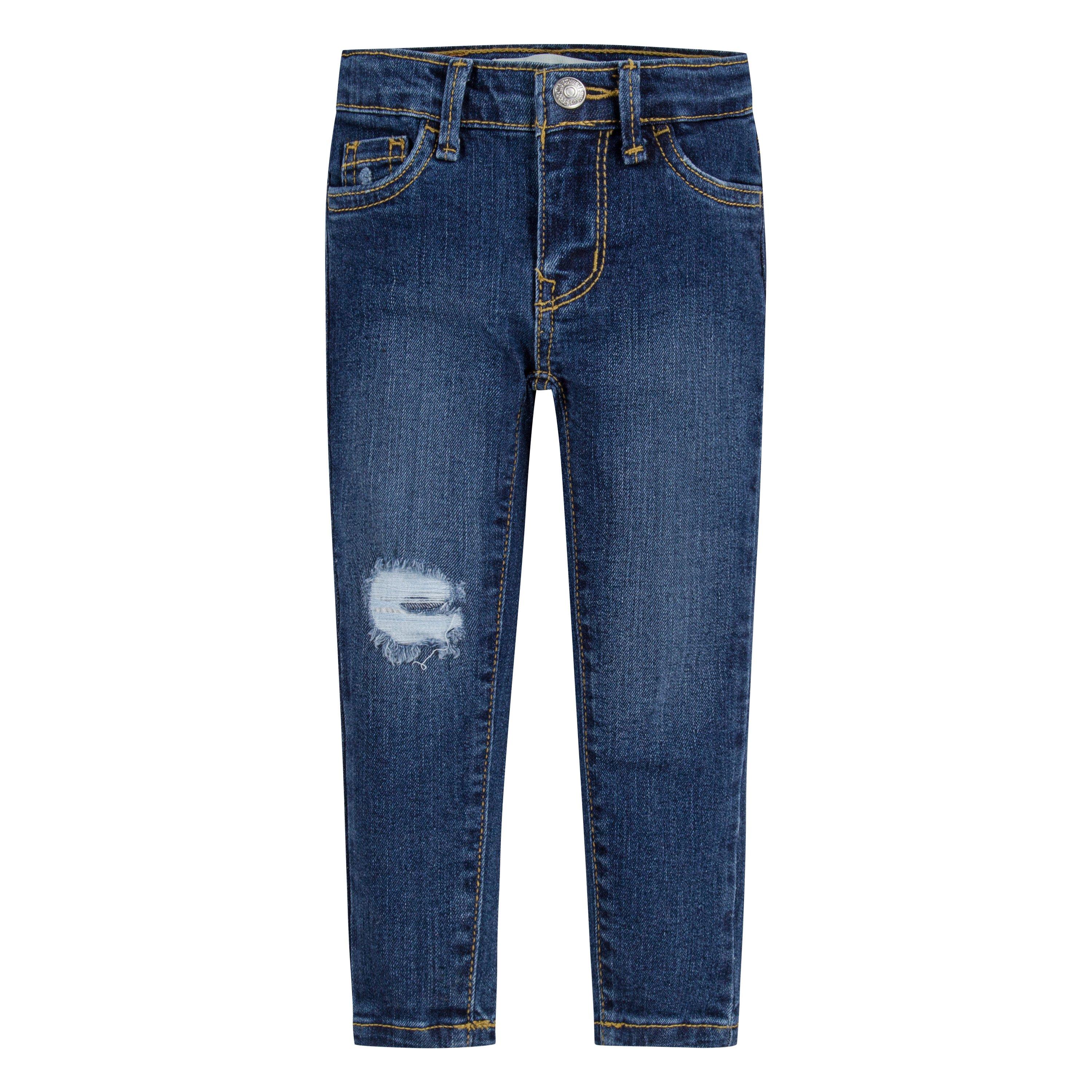 Levi's Toddler Girls' 710 Super Skinny Fit Slim Medium Wash Denim Jeans - Blue - MEDIUM BLUE Thumbnail View 7