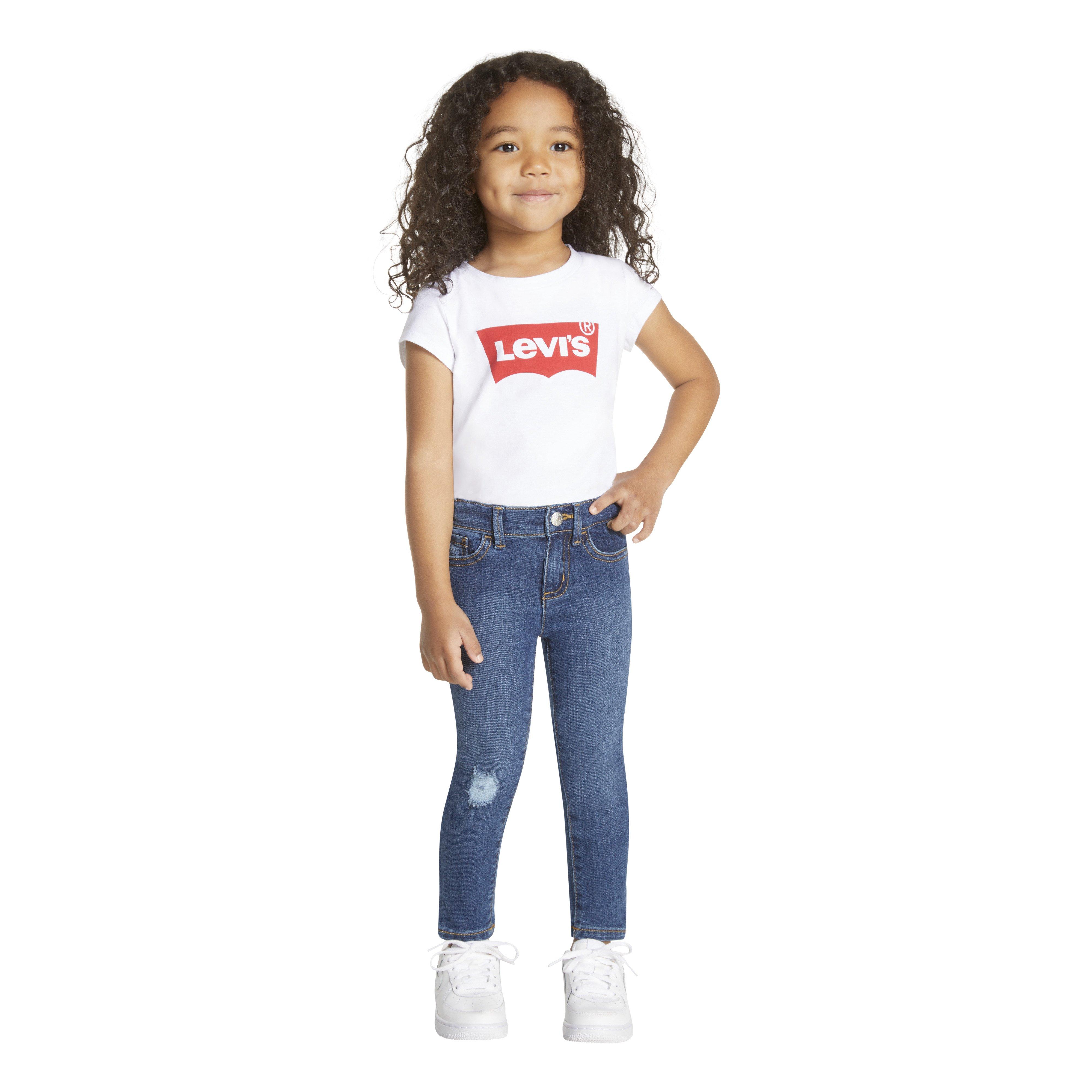 Levi's Toddler Girls' 710 Super Skinny Fit Slim Medium Wash Denim Jeans - Blue - MEDIUM BLUE Thumbnail View 9