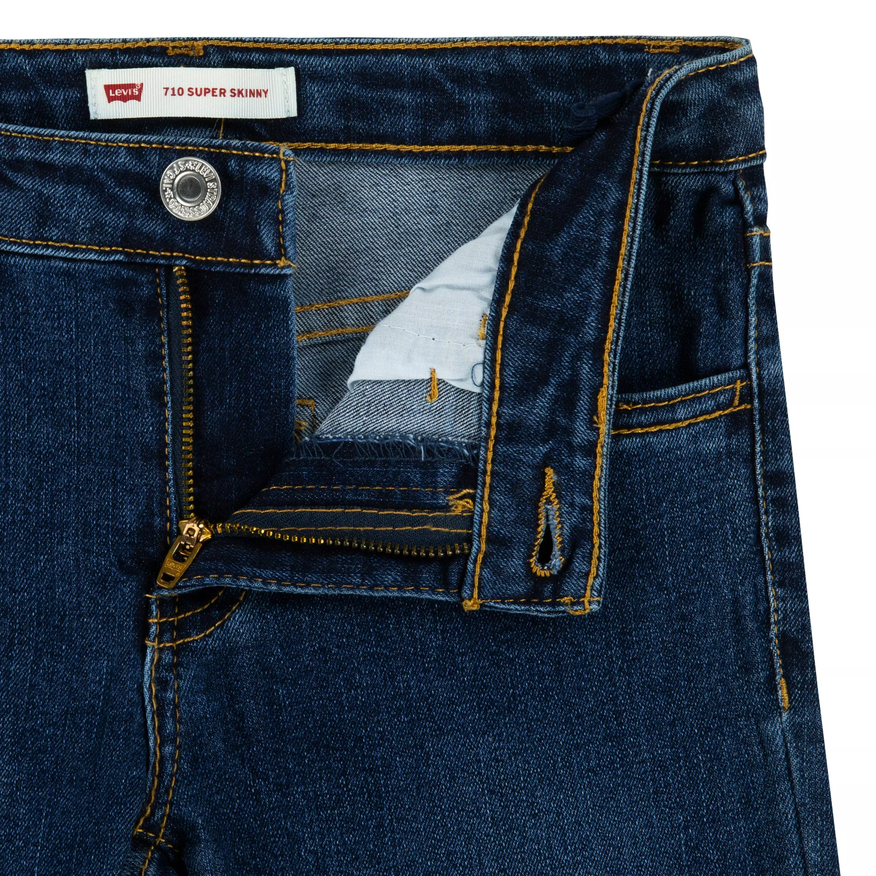 Levi's Big Girls' 710 Super Skinny Fit Slim Medium Blue Wash Denim Jeans - MEDIUM BLUE