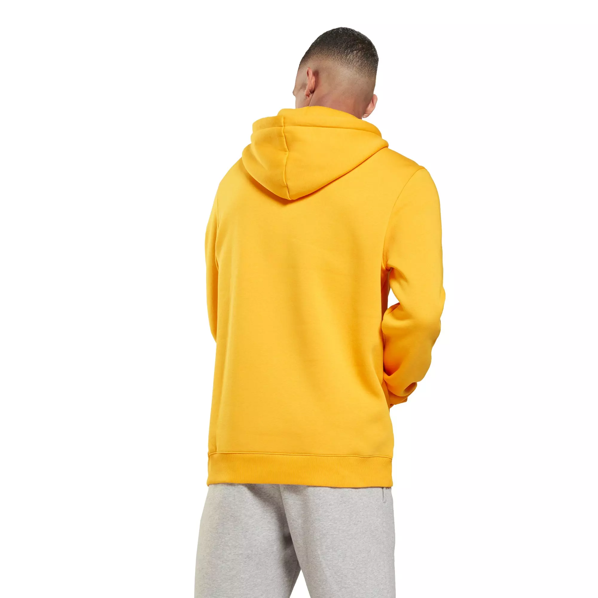 Reebok Men's Yellow Identity Fleece Hoodie - YELLOW