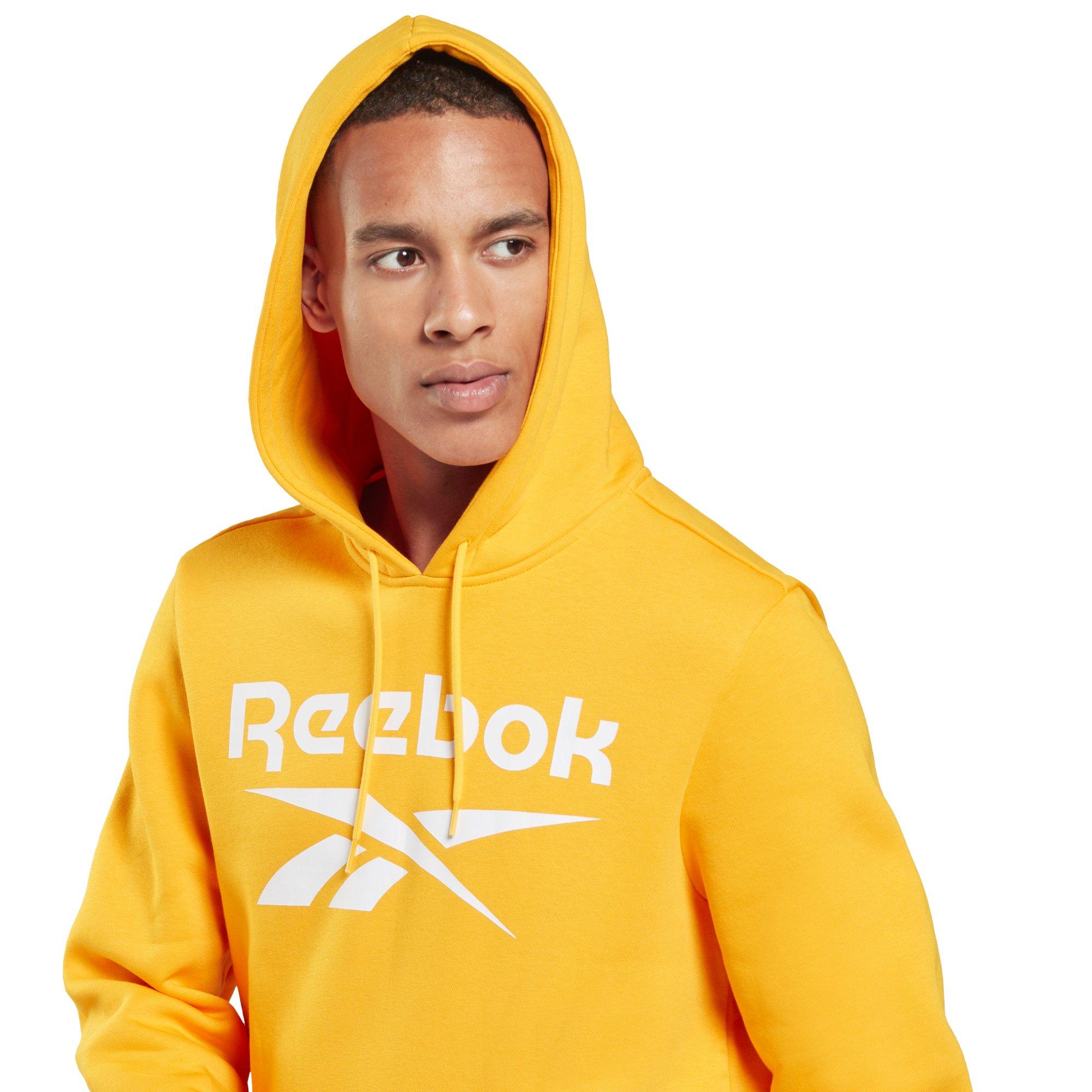 Reebok Men's Yellow Identity Fleece Hoodie - YELLOW Thumbnail View 3