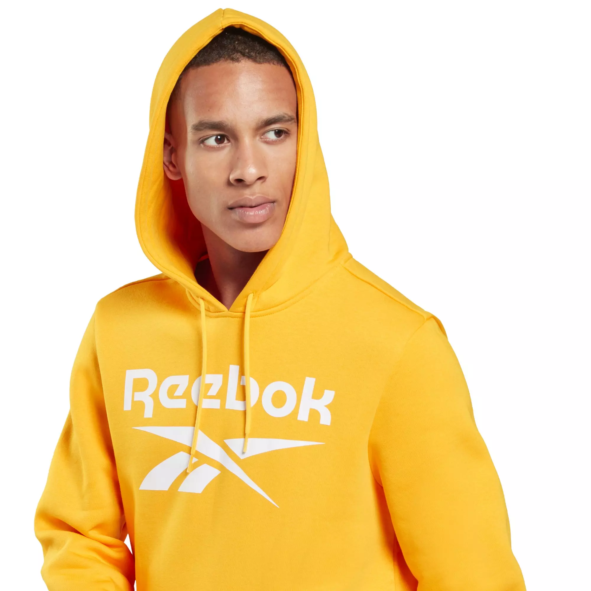 Reebok Men's Yellow Identity Fleece Hoodie - YELLOW