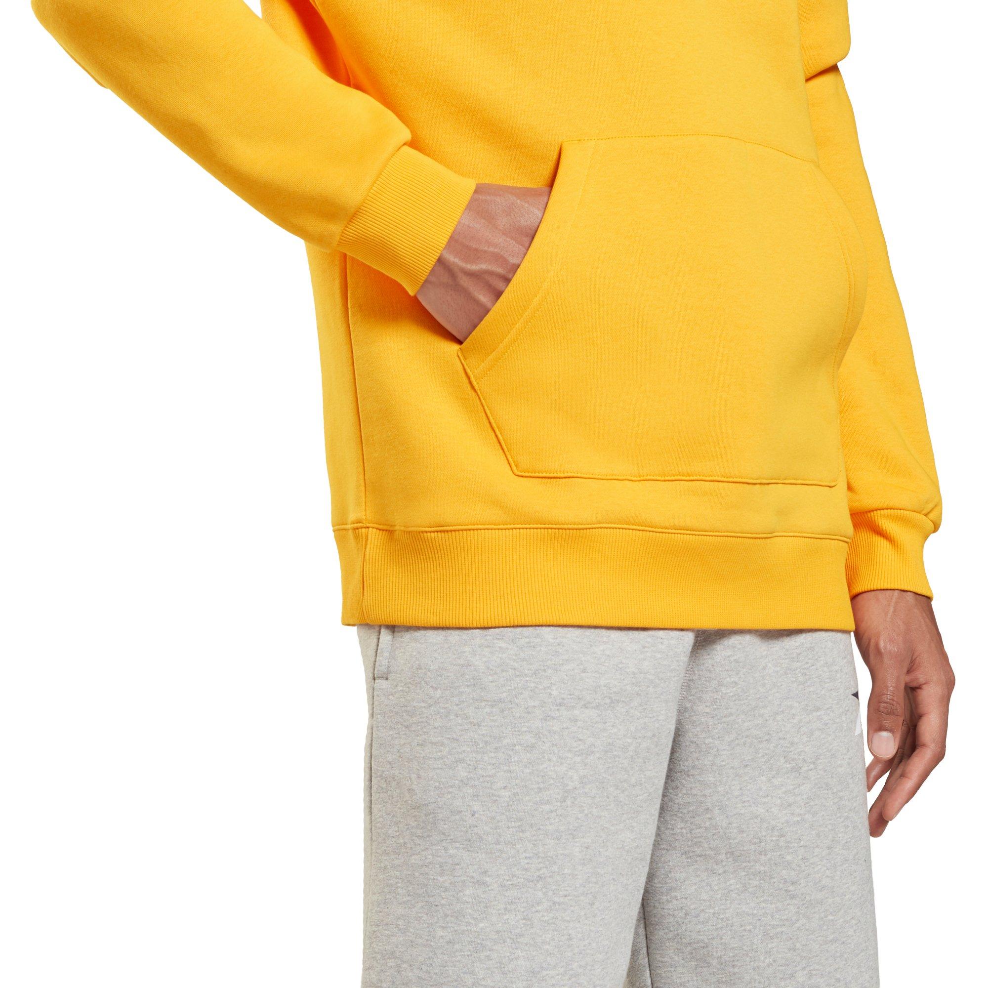 Reebok Men's Yellow Identity Fleece Hoodie - YELLOW Thumbnail View 4