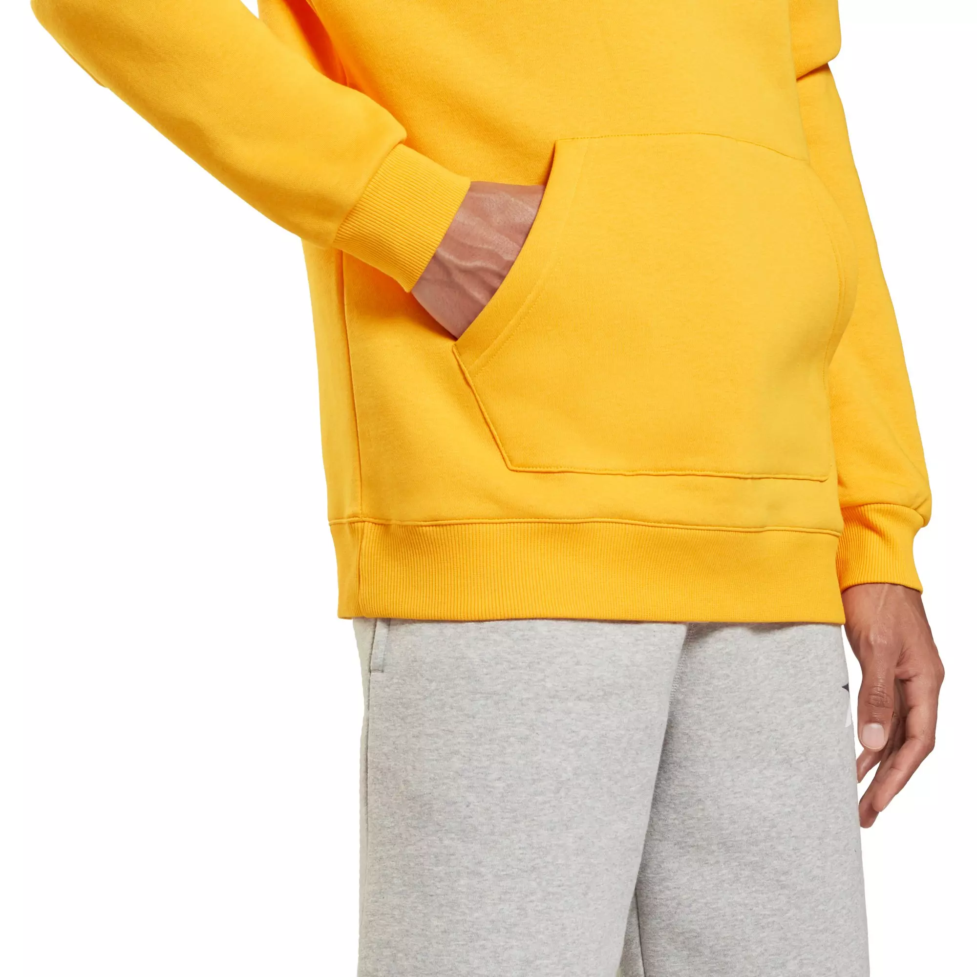 Reebok Men's Yellow Identity Fleece Hoodie - YELLOW