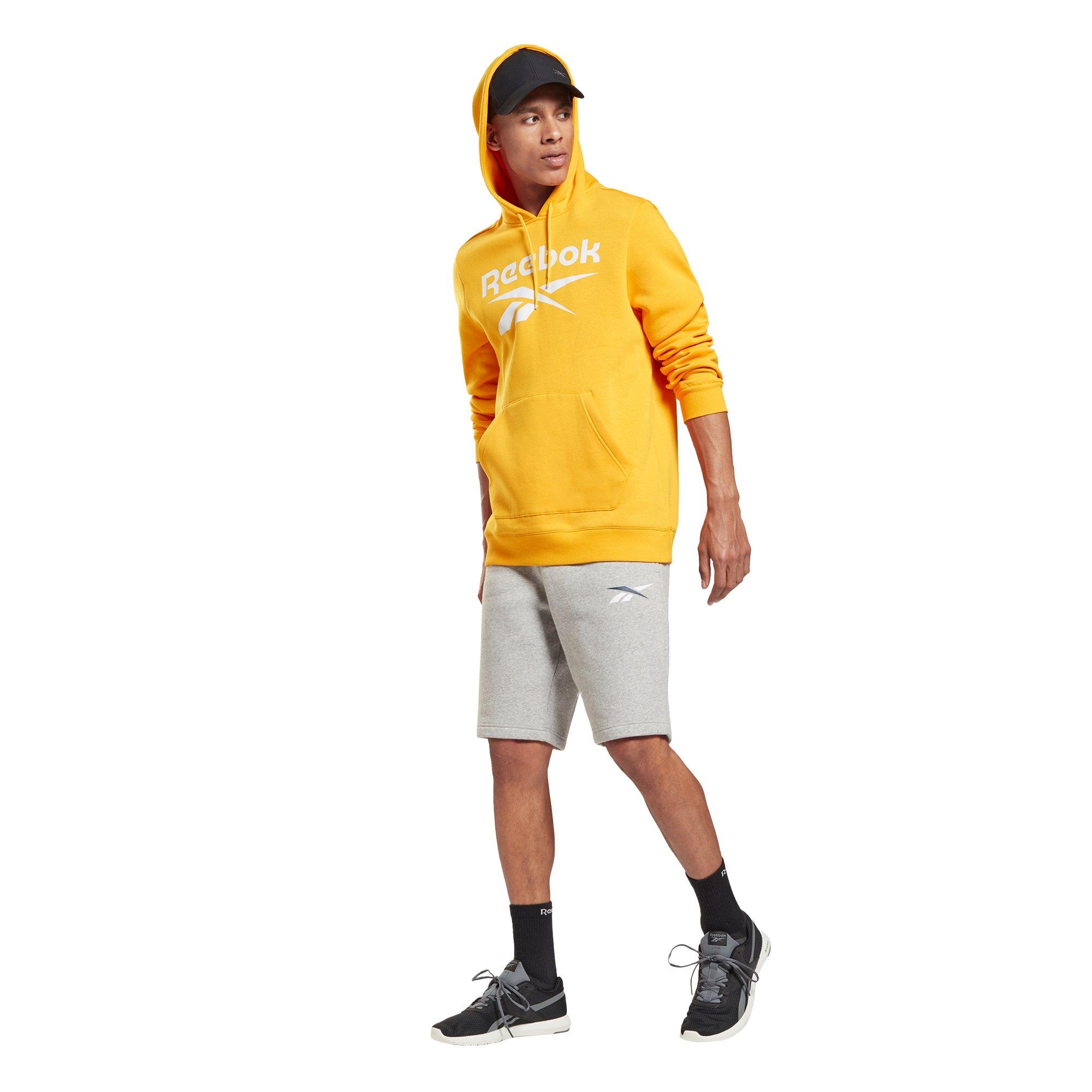 Reebok Men's Yellow Identity Fleece Hoodie - YELLOW Thumbnail View 5