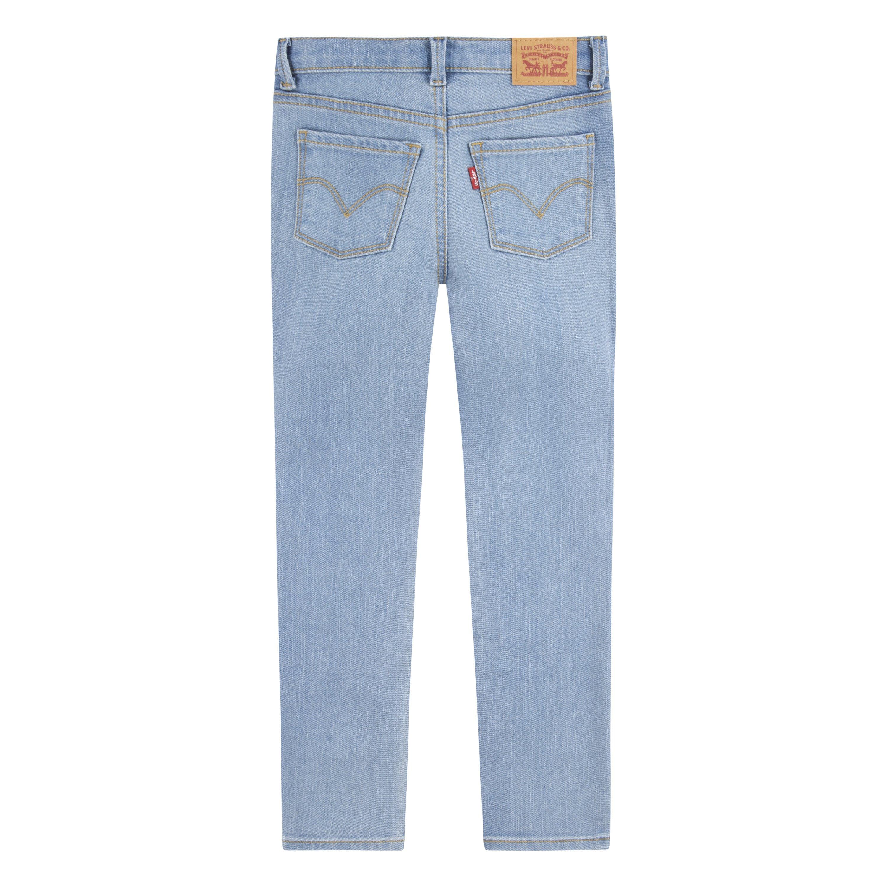 Levi's 710 Super Skinny Fit Slim Little Girls' Distressed Light Blue Wash Denim Jeans