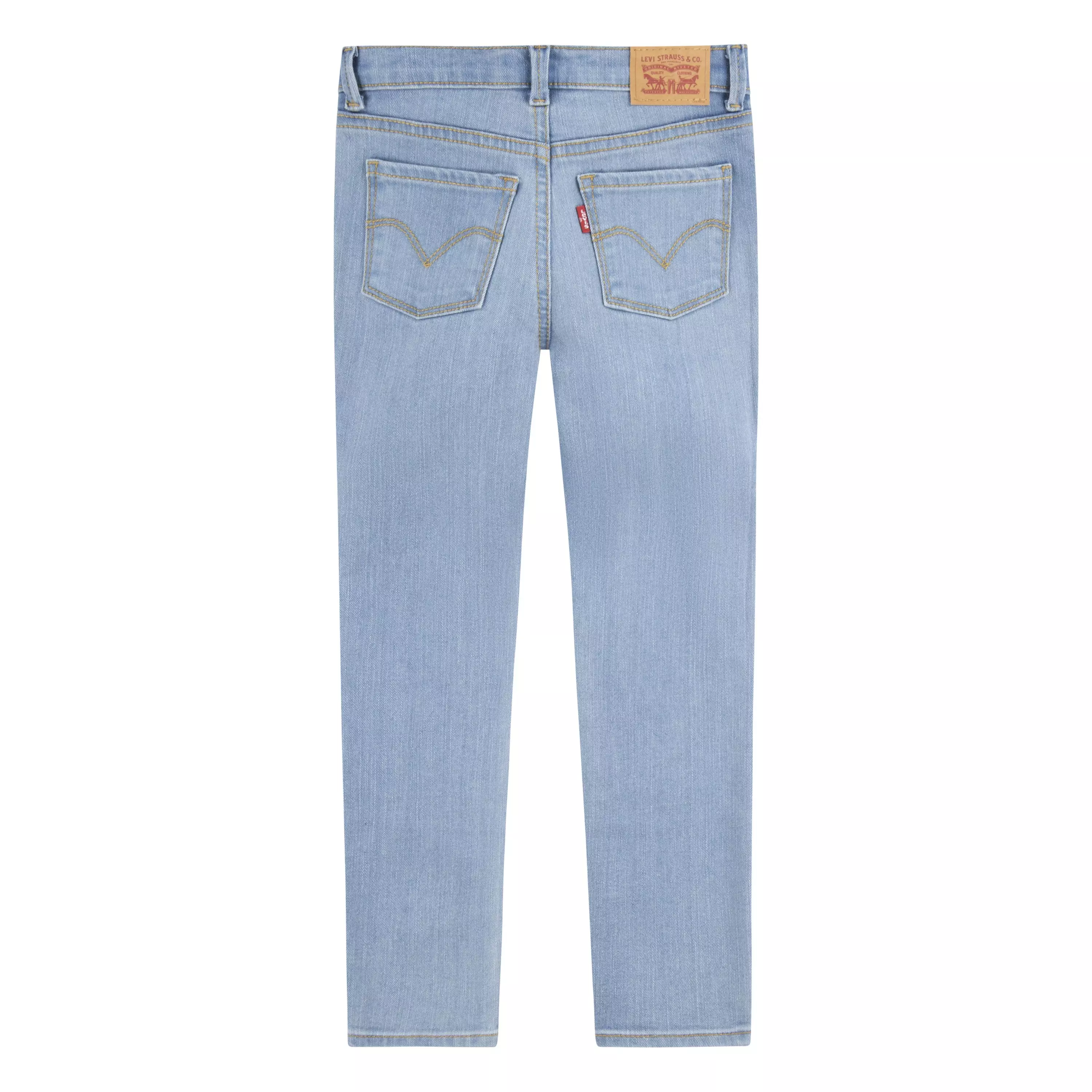 Levi's Little Girls' 710 Super Skinny Fit Slim Distressed Light Blue Wash Denim Jeans - LIGHT BLUE