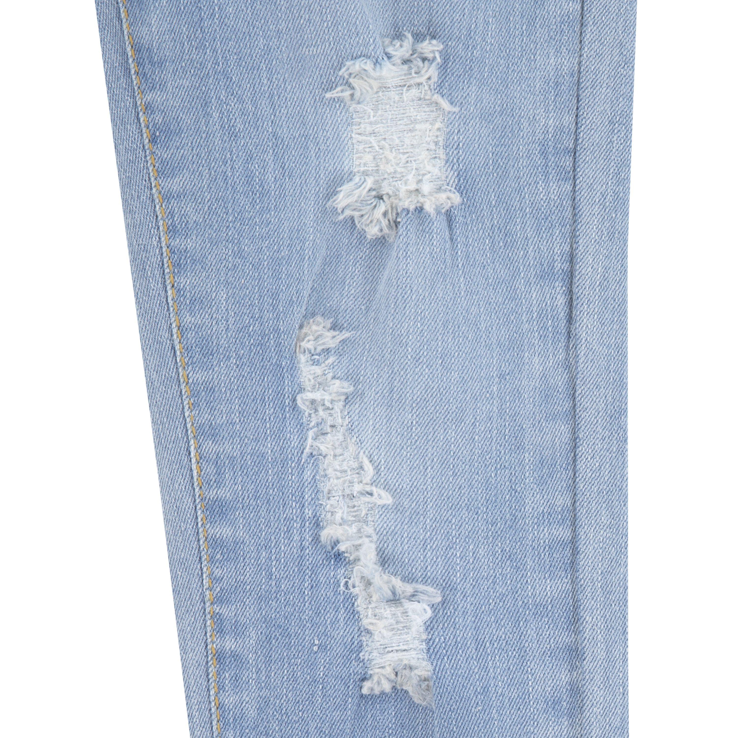 Levi's 710 Super Skinny Fit Slim Little Girls' Distressed Light Blue Wash Denim Jeans