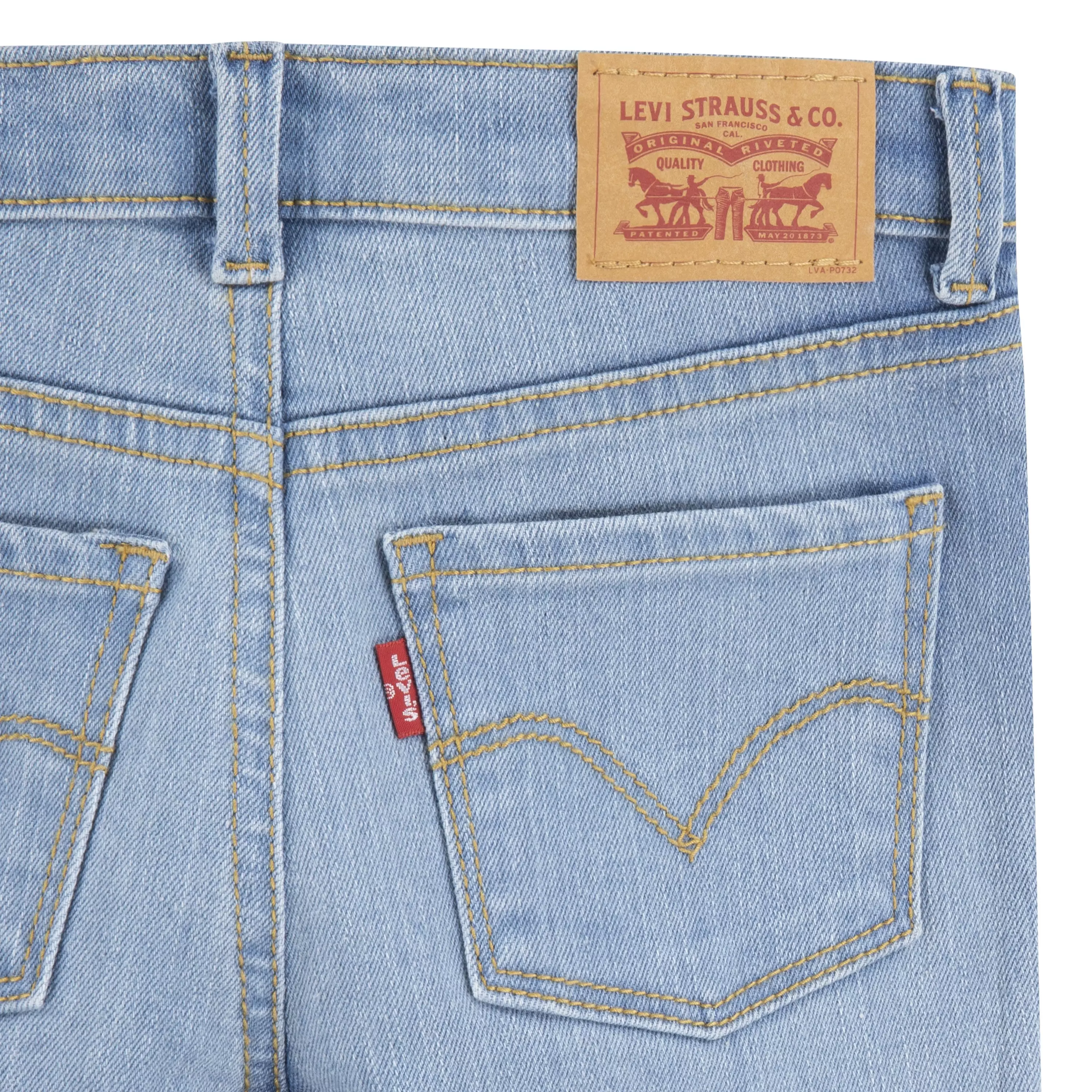 Levi's Little Girls' 710 Super Skinny Fit Slim Distressed Light Blue Wash Denim Jeans - LIGHT BLUE