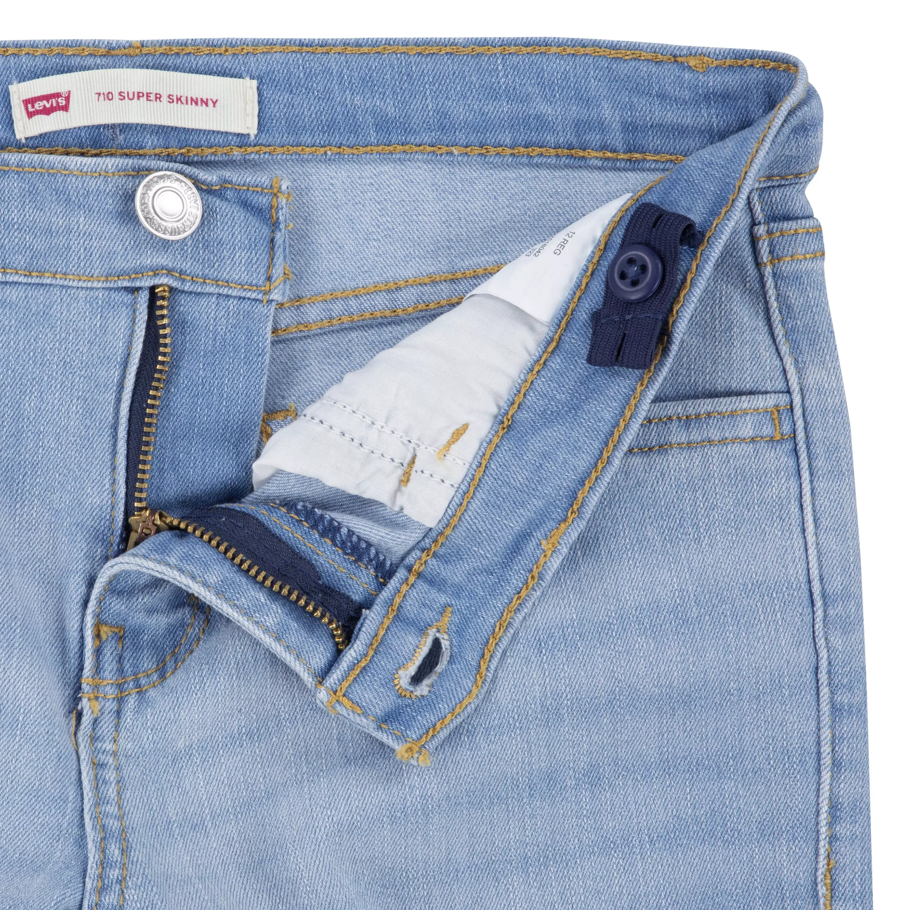 Levi's Big Girls' 710 Super Skinny Fit Slim Distressed Light Blue Wash Denim Jeans - LIGHT BLUE