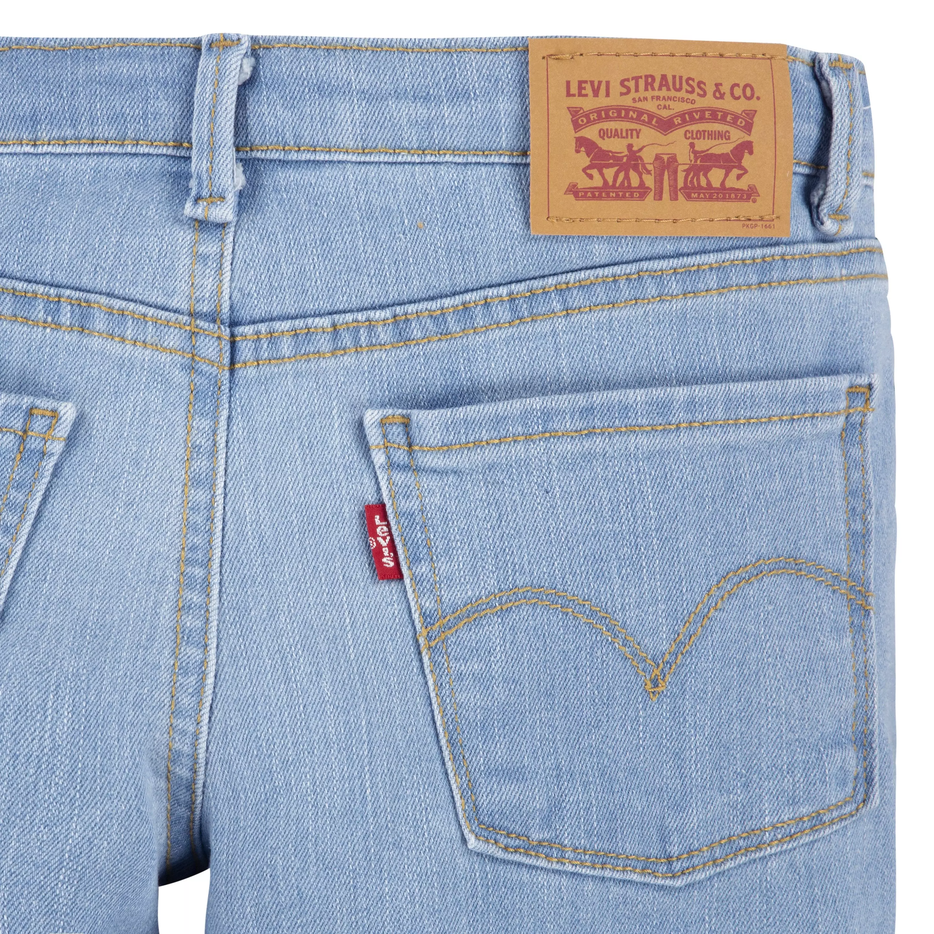 Levi's Big Girls' 710 Super Skinny Fit Slim Distressed Light Blue Wash Denim Jeans - LIGHT BLUE