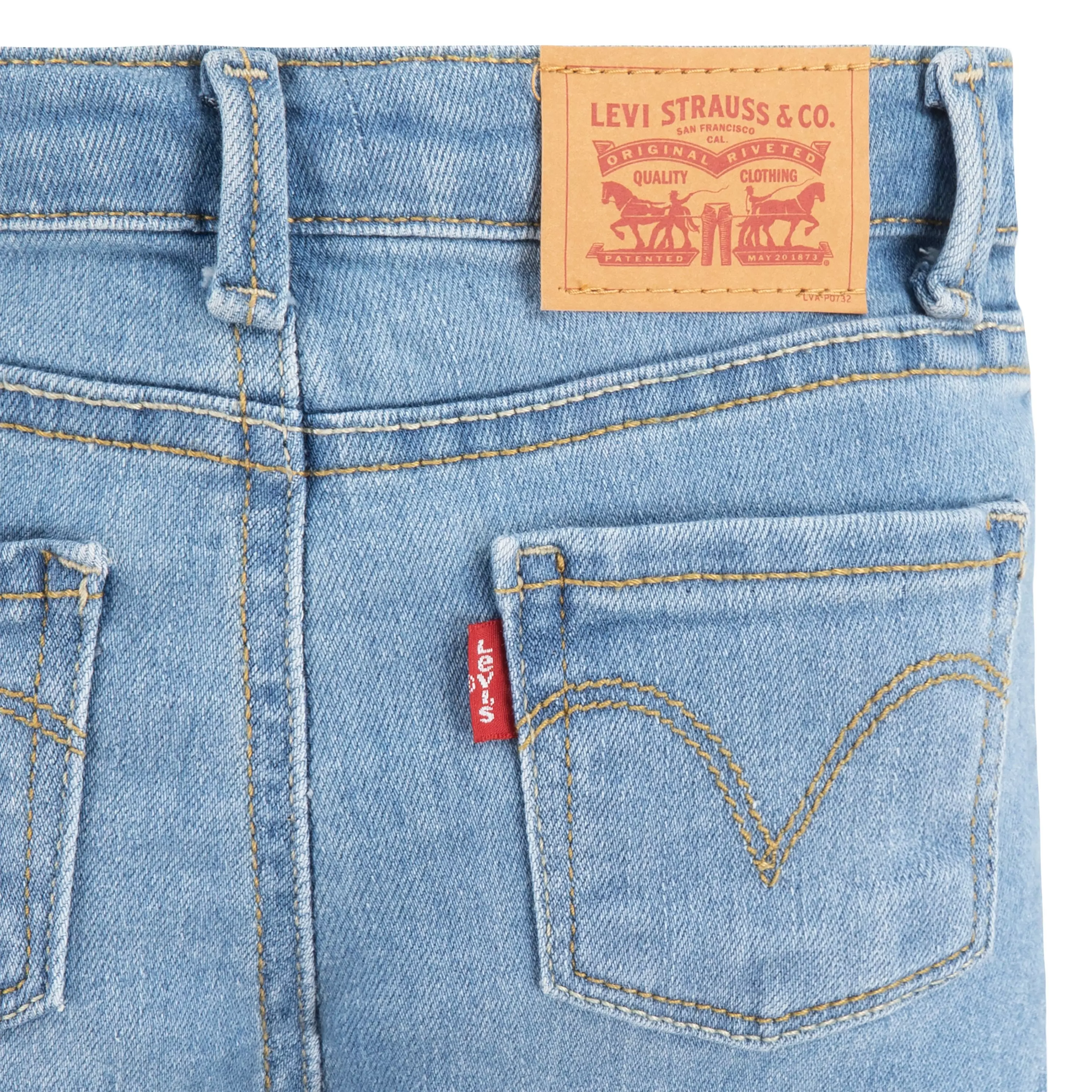 Levi's Toddler Girls' 710 Super Skinny Fit Slim Light Blue Wash Denim Jeans - LIGHT BLUE