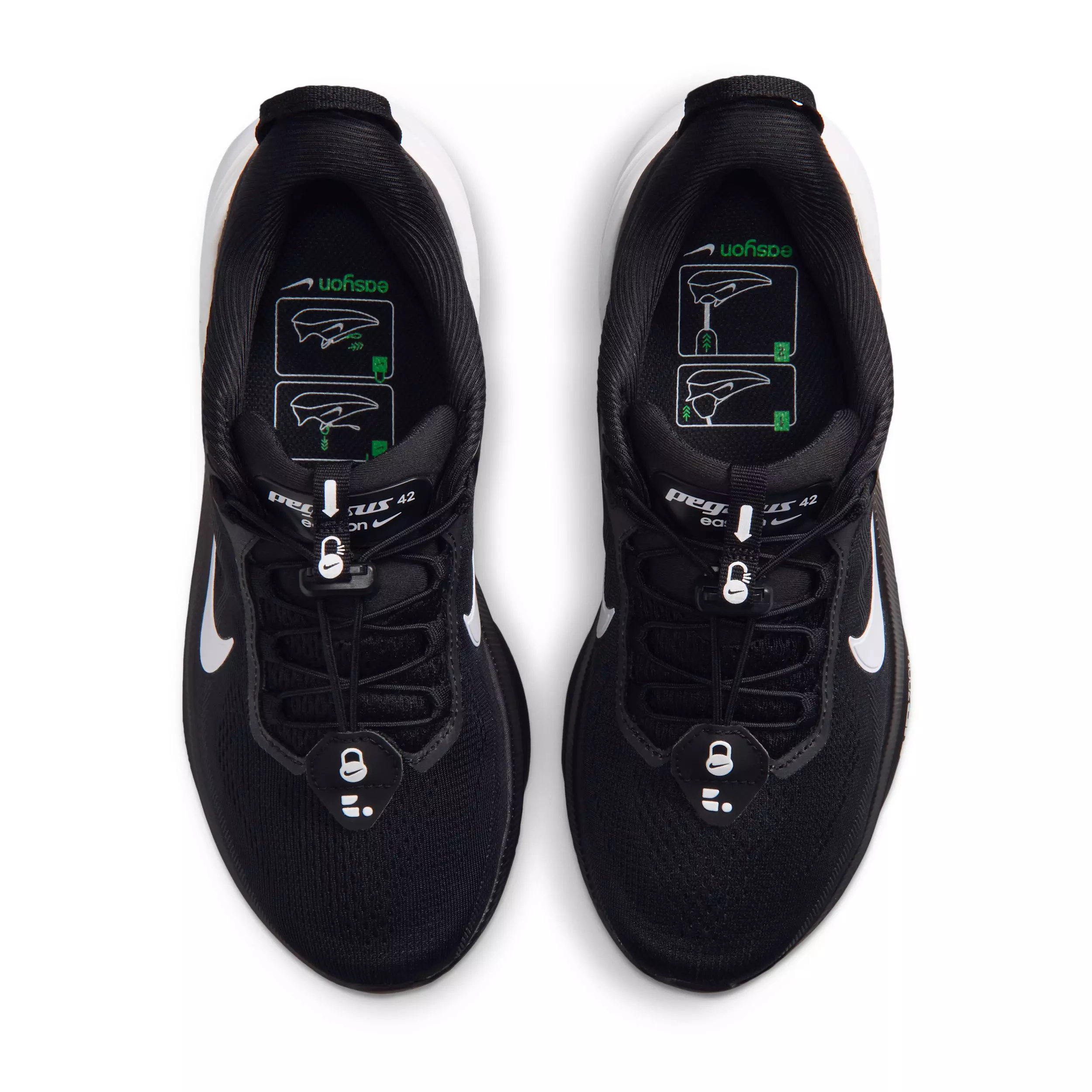 Nike Pegasus 42 EasyOn "Black/Dark Smoke Grey/White" Women's Running Shoe - BLACK/DK GREY/WHITE