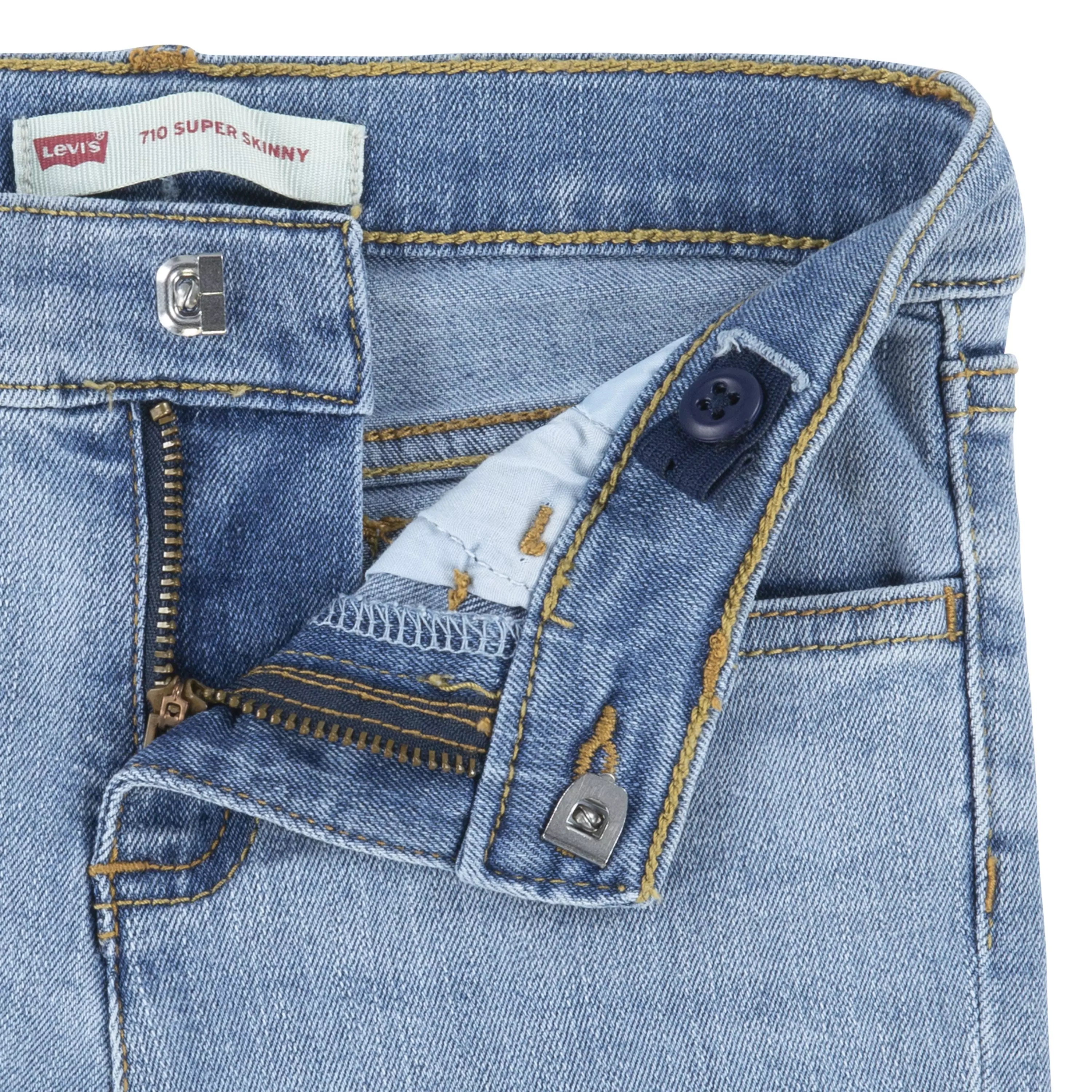 Levi's Little Girls' 710 Super Skinny Fit Slim Light Blue Wash Denim Jeans - LIGHT BLUE