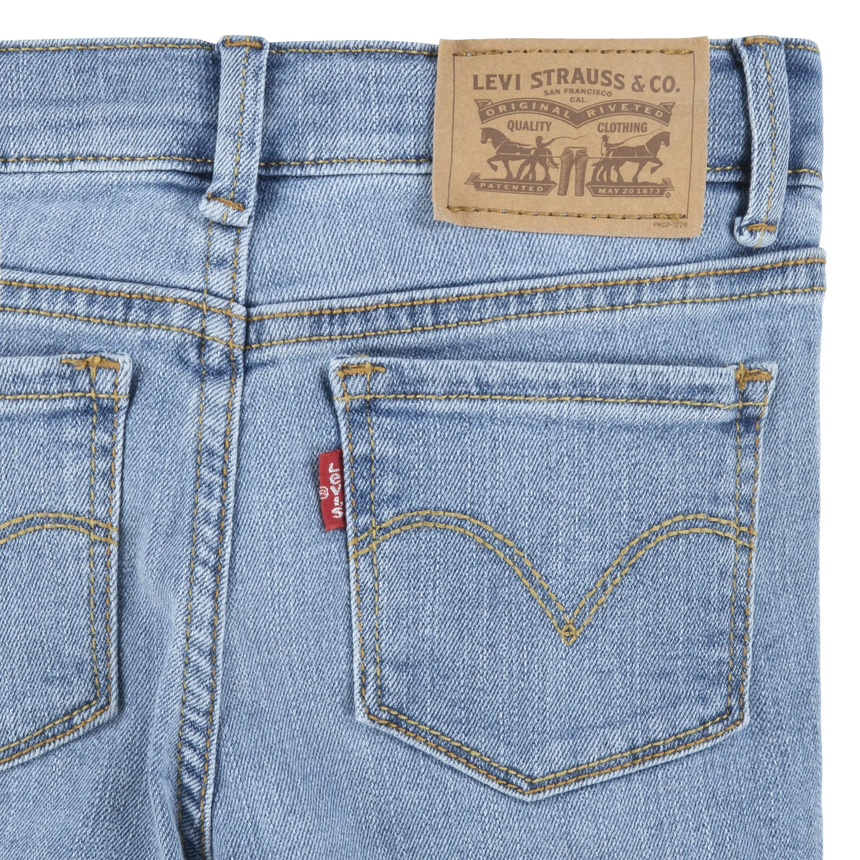 Levi's Little Girls' 710 Super Skinny Fit Slim Light Blue Wash Denim Jeans - LIGHT BLUE