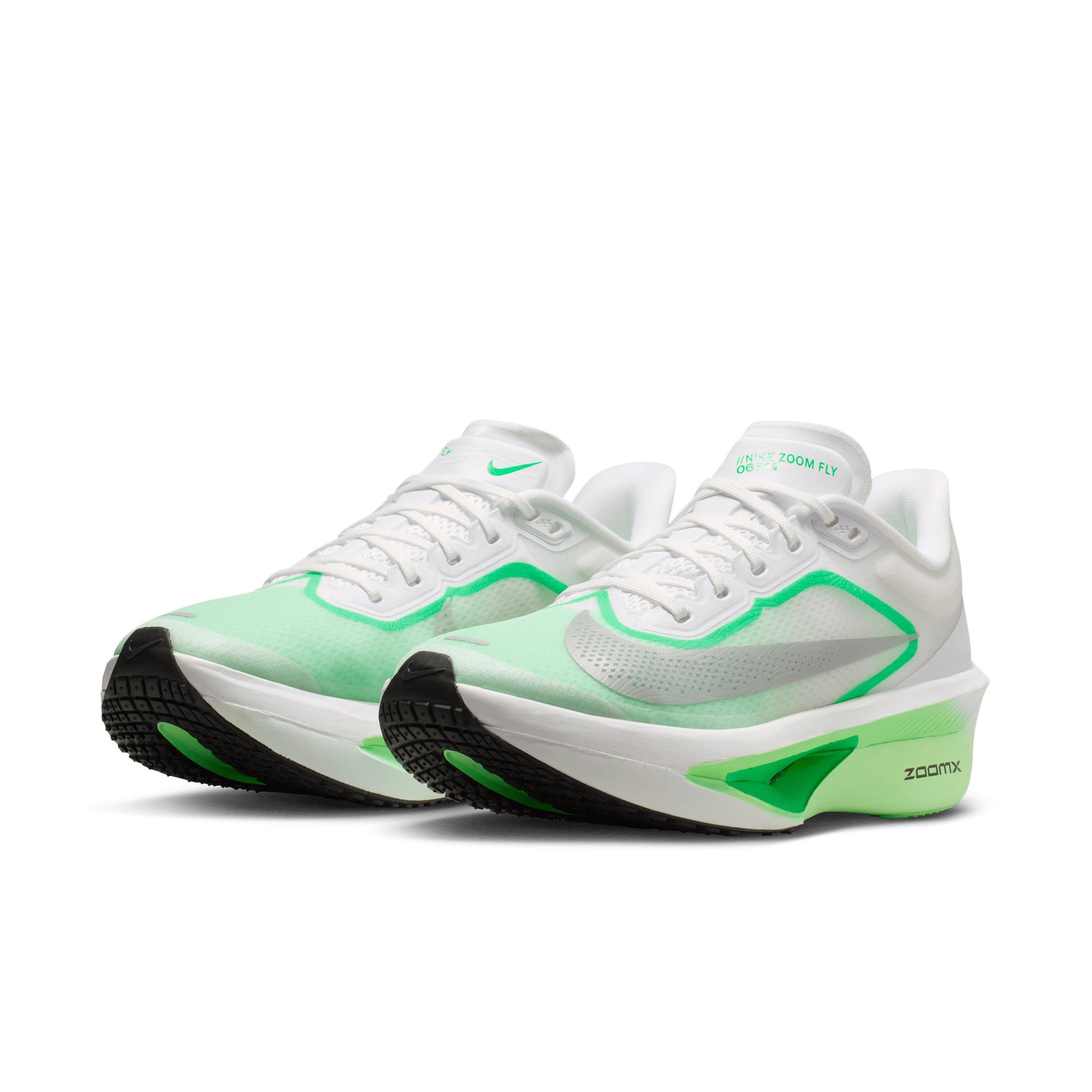 Nike Zoom Fly 6 "White/Illusion Green/Green Spark/Metallic Silver" Women's Running Shoe - WHITE/GREEN/GREEN/SILVER Thumbnail View 3