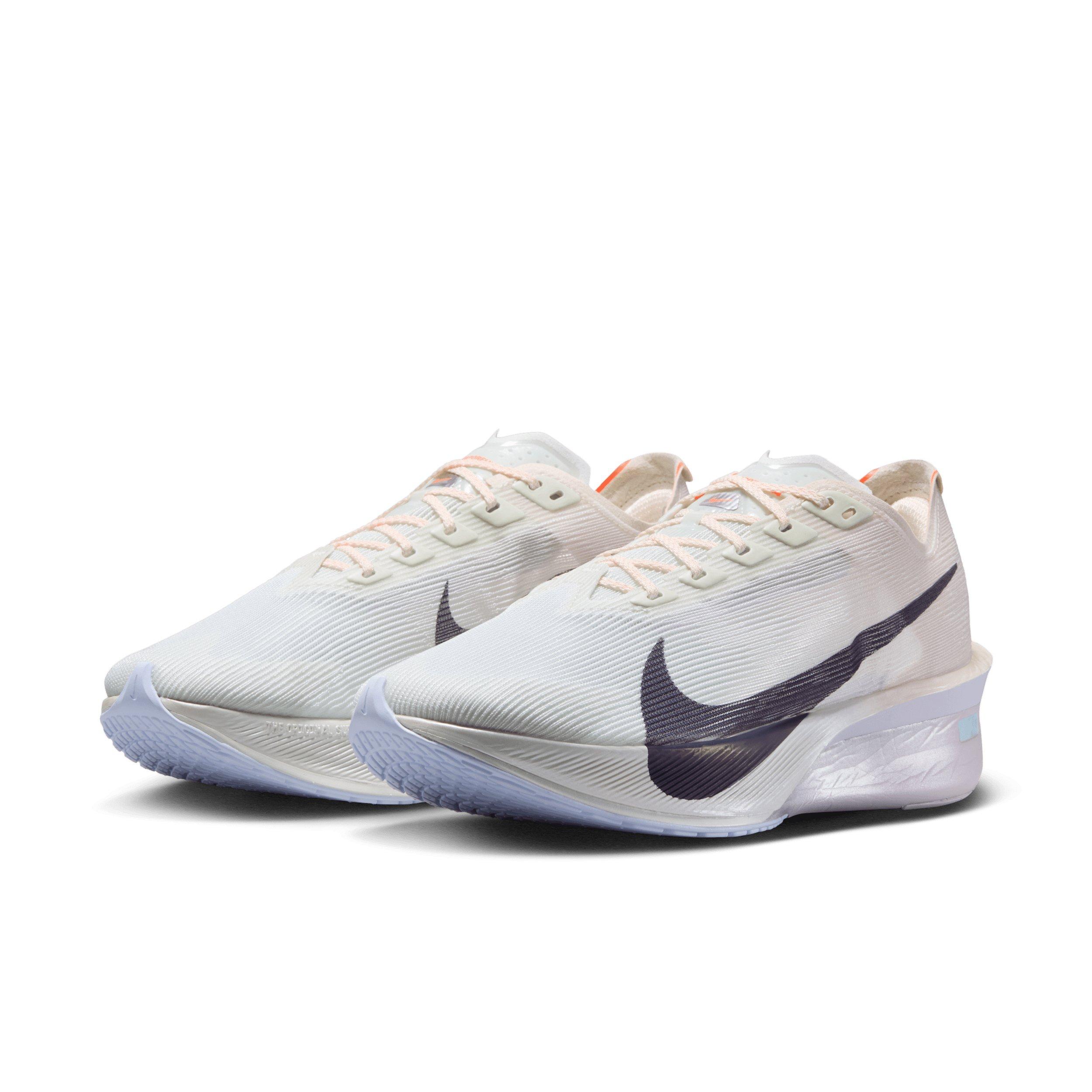 Nike Vaporfly 4 "Barely Green/Chalk/Hyper Crimson/Purple Dynasty" Women's Running Shoe - GREEN/CHALK/CRIMSON/PURPLE Thumbnail View 3
