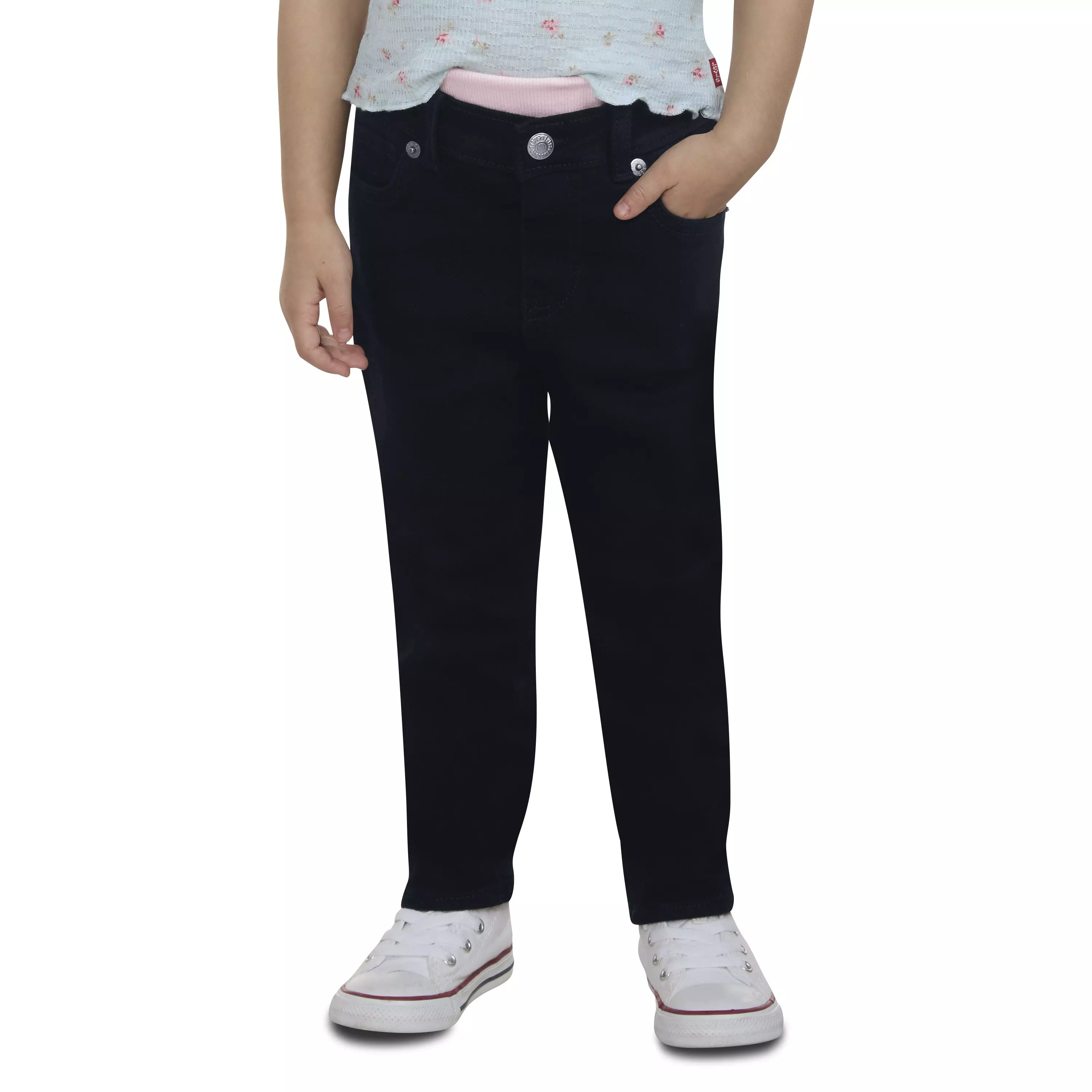 Levi's Toddler Girls' Brandi Skinny Black Wash Denim Jeans - BLACK