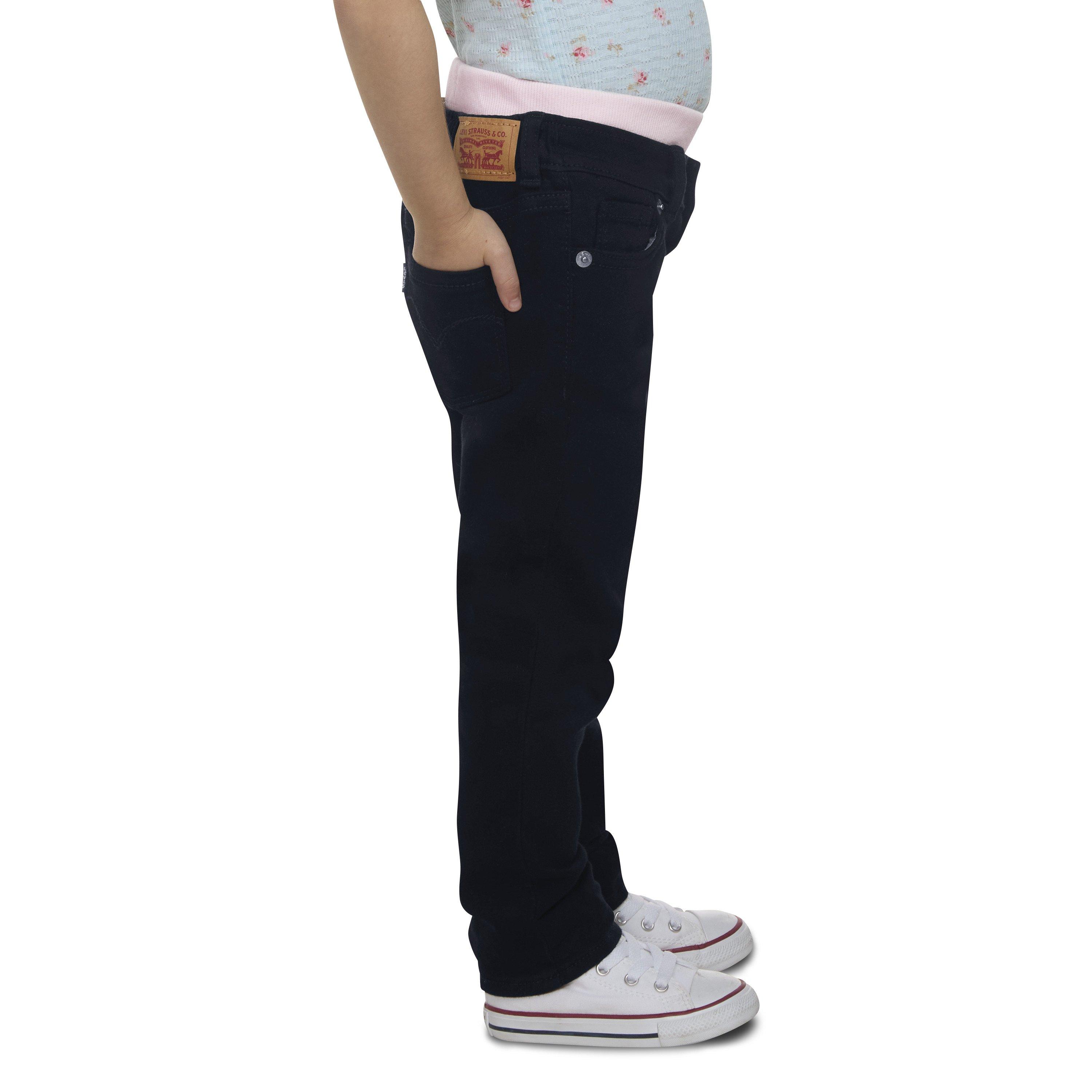 Levi's Toddler Girls' Brandi Skinny Black Wash Denim Jeans - BLACK Thumbnail View 3