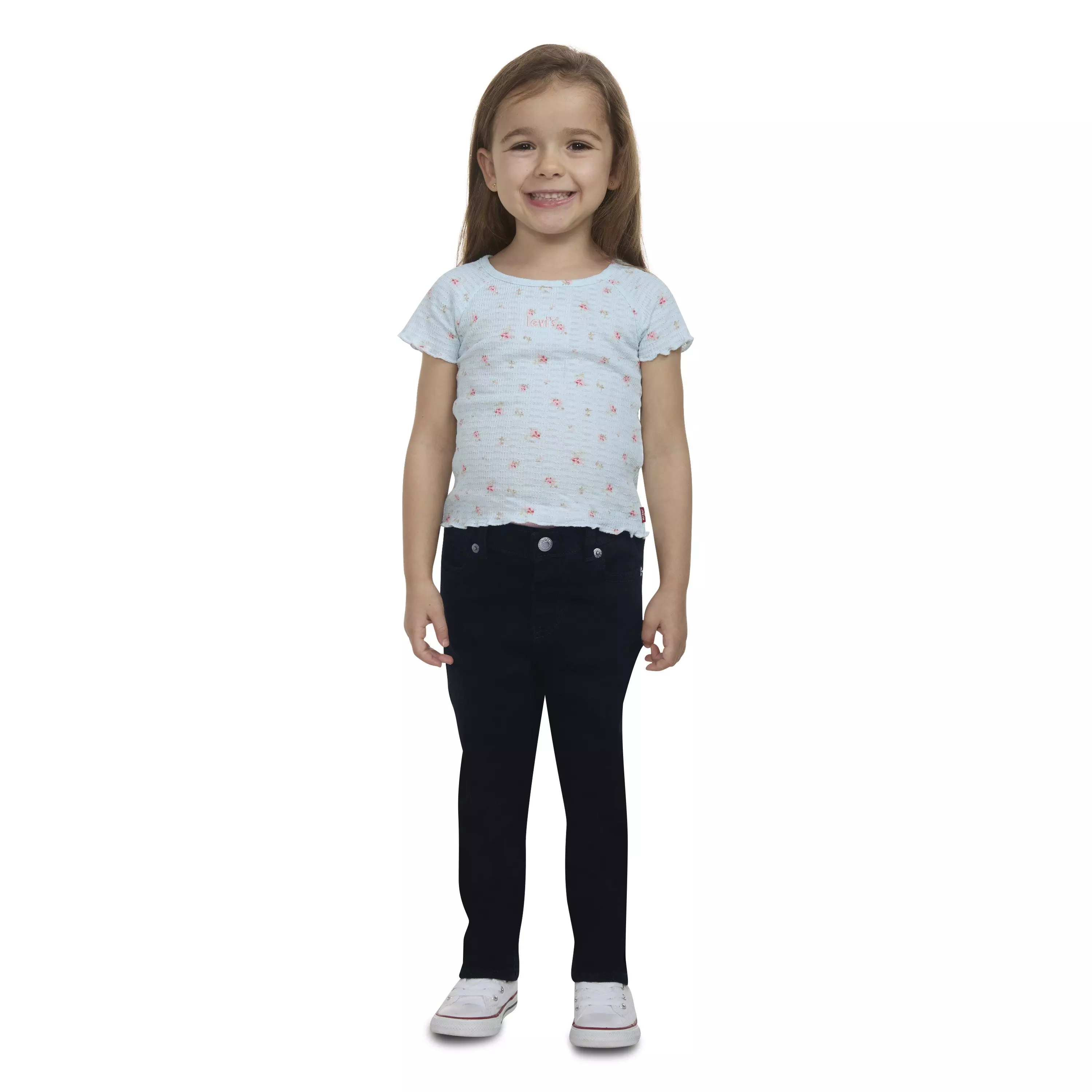Levi's Toddler Girls' Brandi Skinny Black Wash Denim Jeans - BLACK
