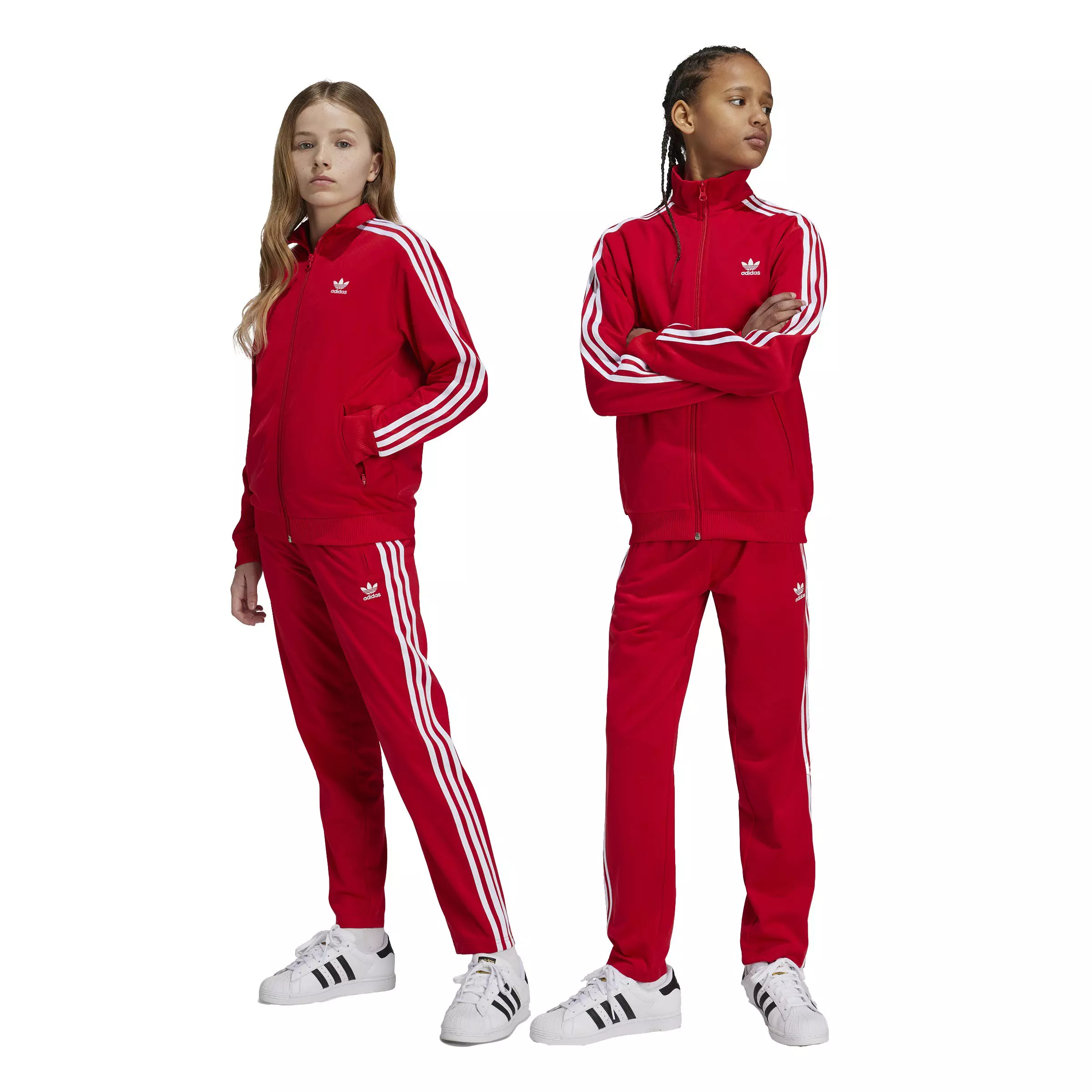 adidas Originals Big Kids' Adicolor Firebird Tracksuit Bottoms - Red - RED
