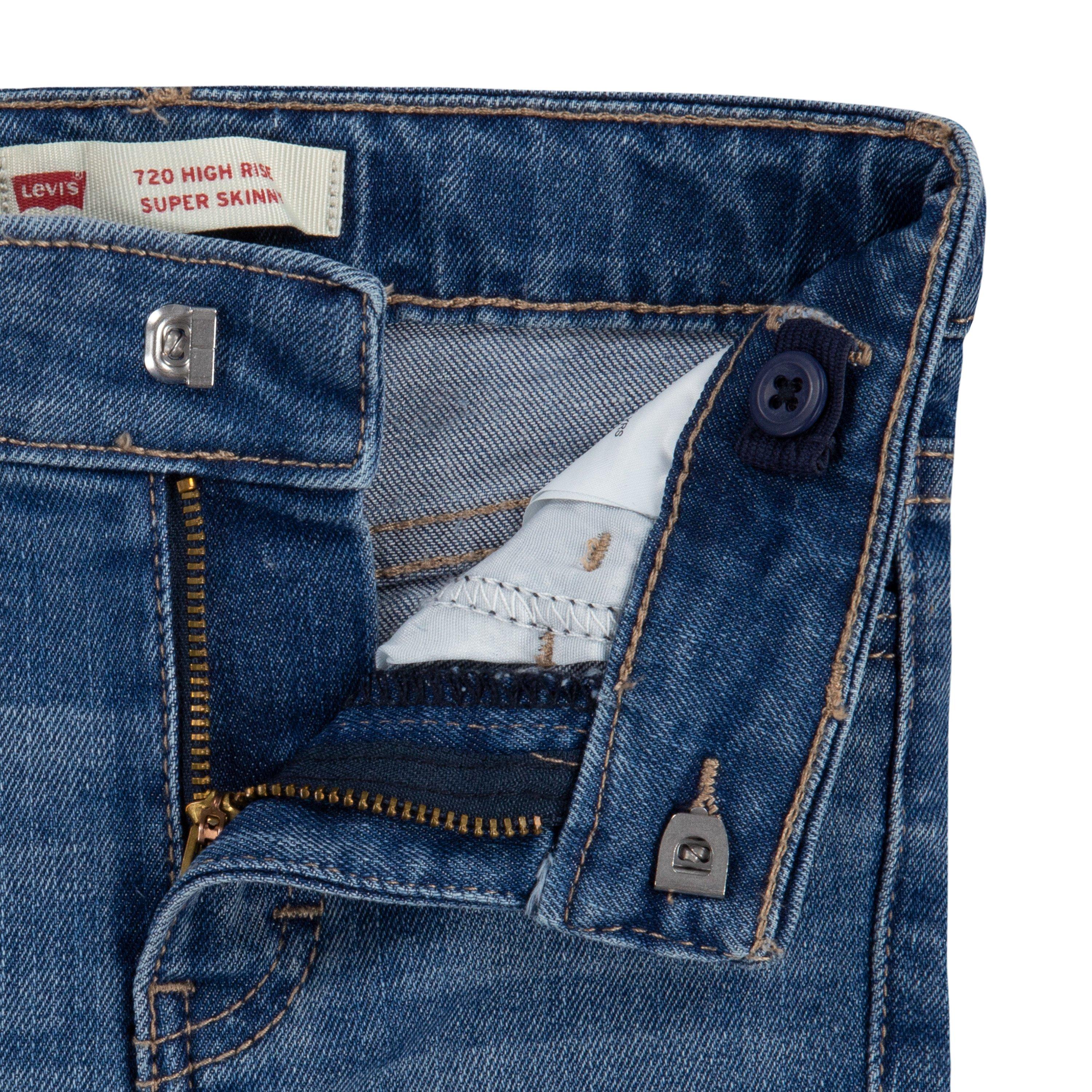 Levi's 720 High Rise Super Skinny Med Wash Toddler Girls' Hometown Blue Denim Jeans - HOMETOWN BLUE Thumbnail View 5