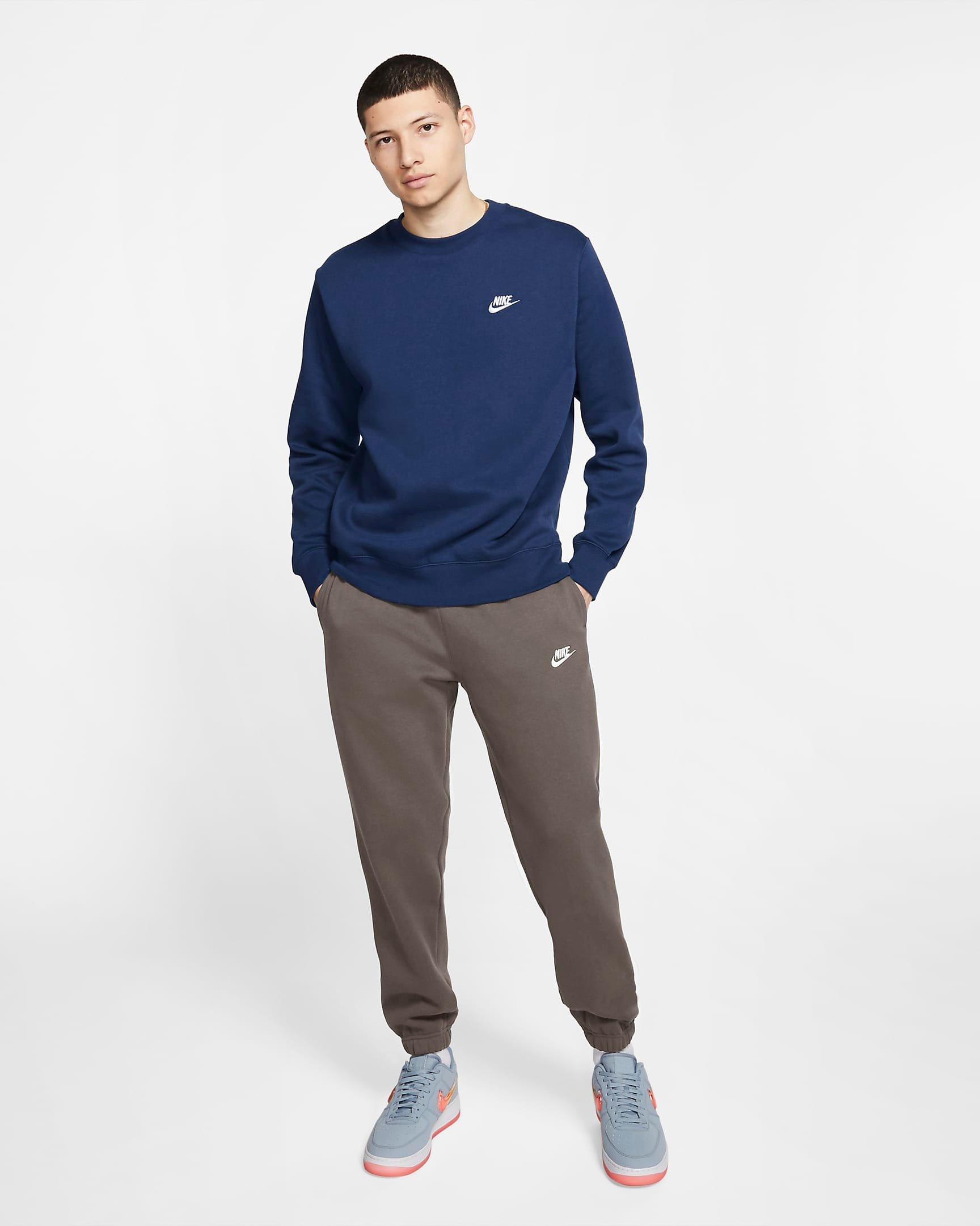 Nike Men's Sportswear Club Fleece Pant - GREY/WHITE Thumbnail View 3