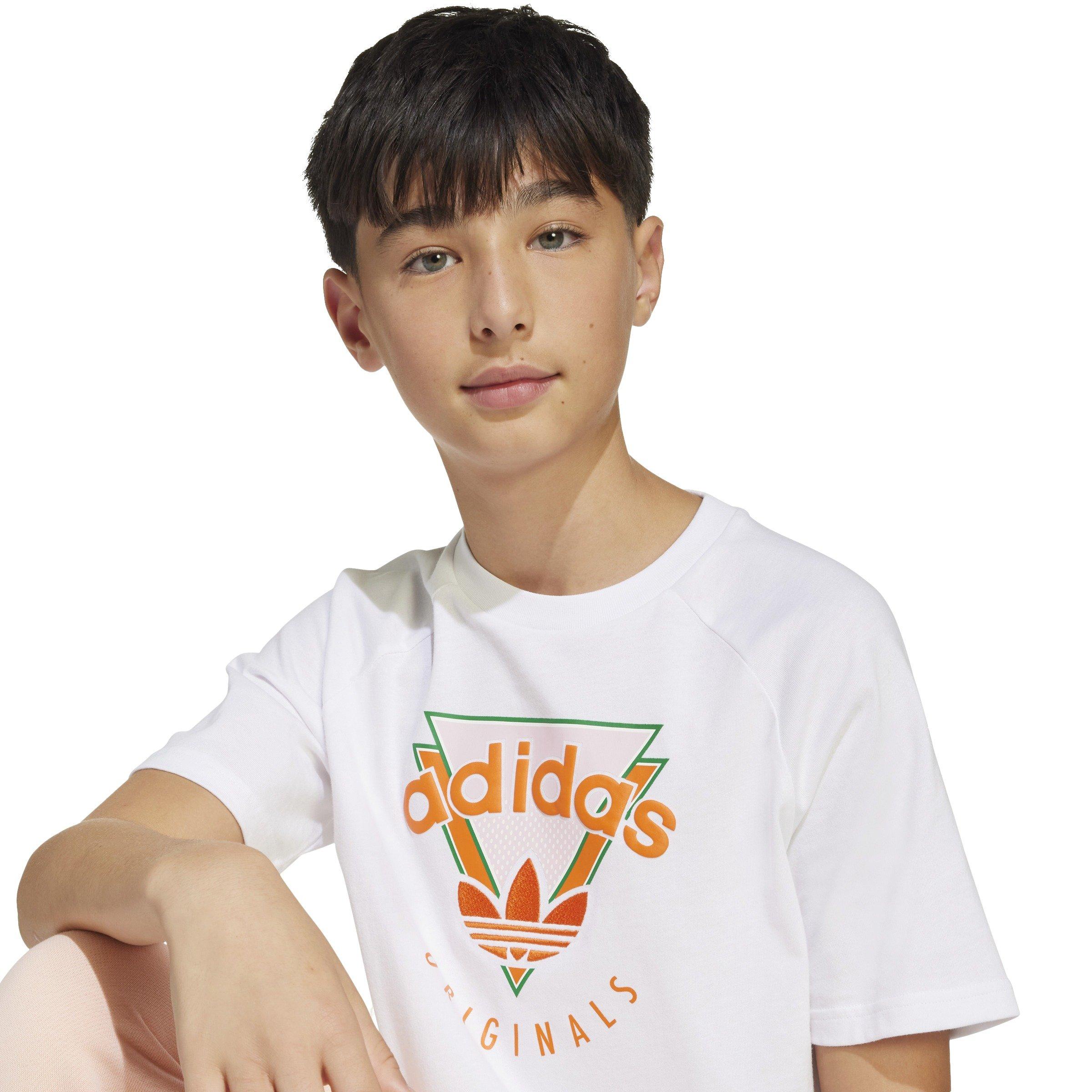 adidas Originals Big Boys' White Graphic Tee