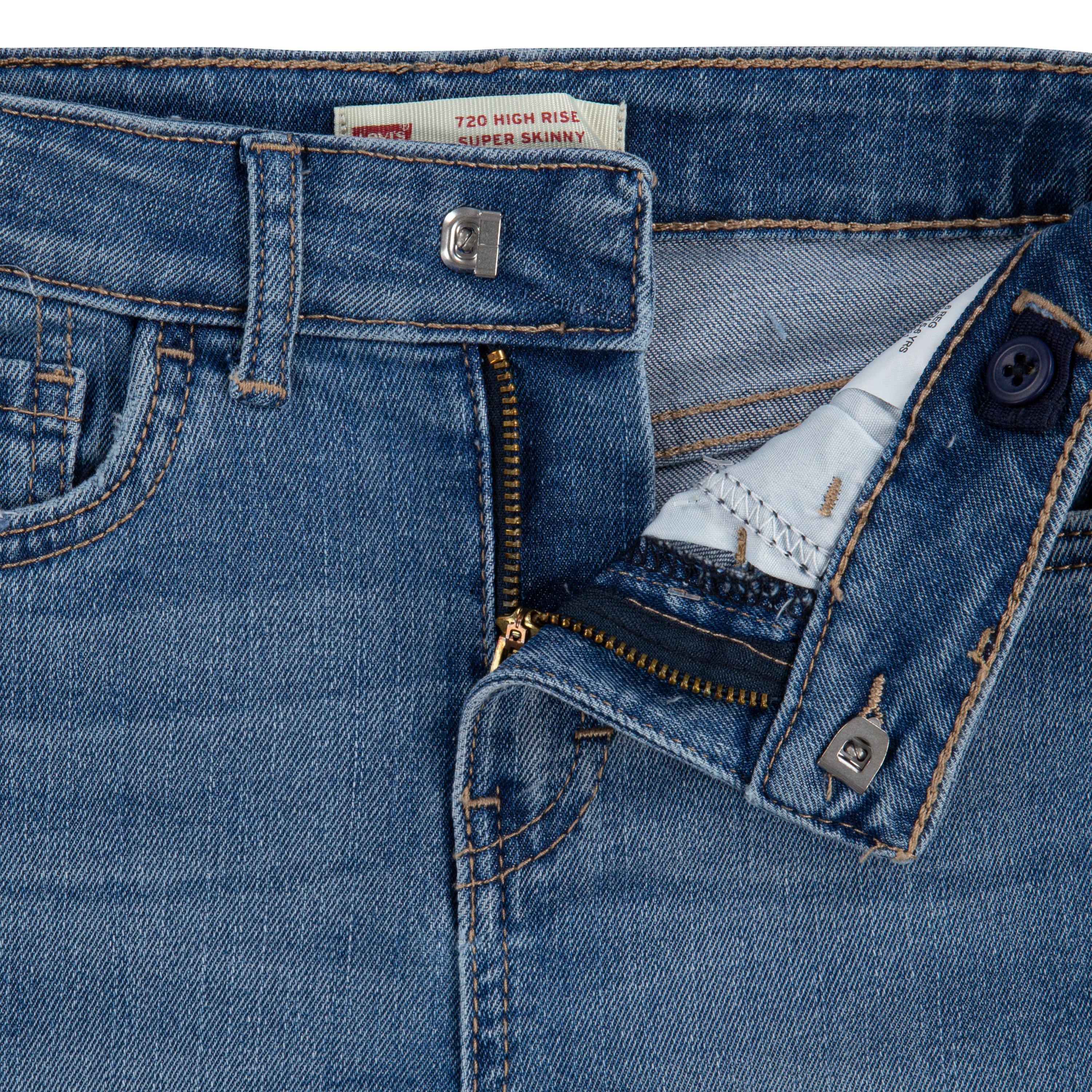 Levi's Little Girls' 720 High Rise Super Skinny Med Wash Hometown Jeans - Blue Denim - HOMETOWN BLUE Thumbnail View 5