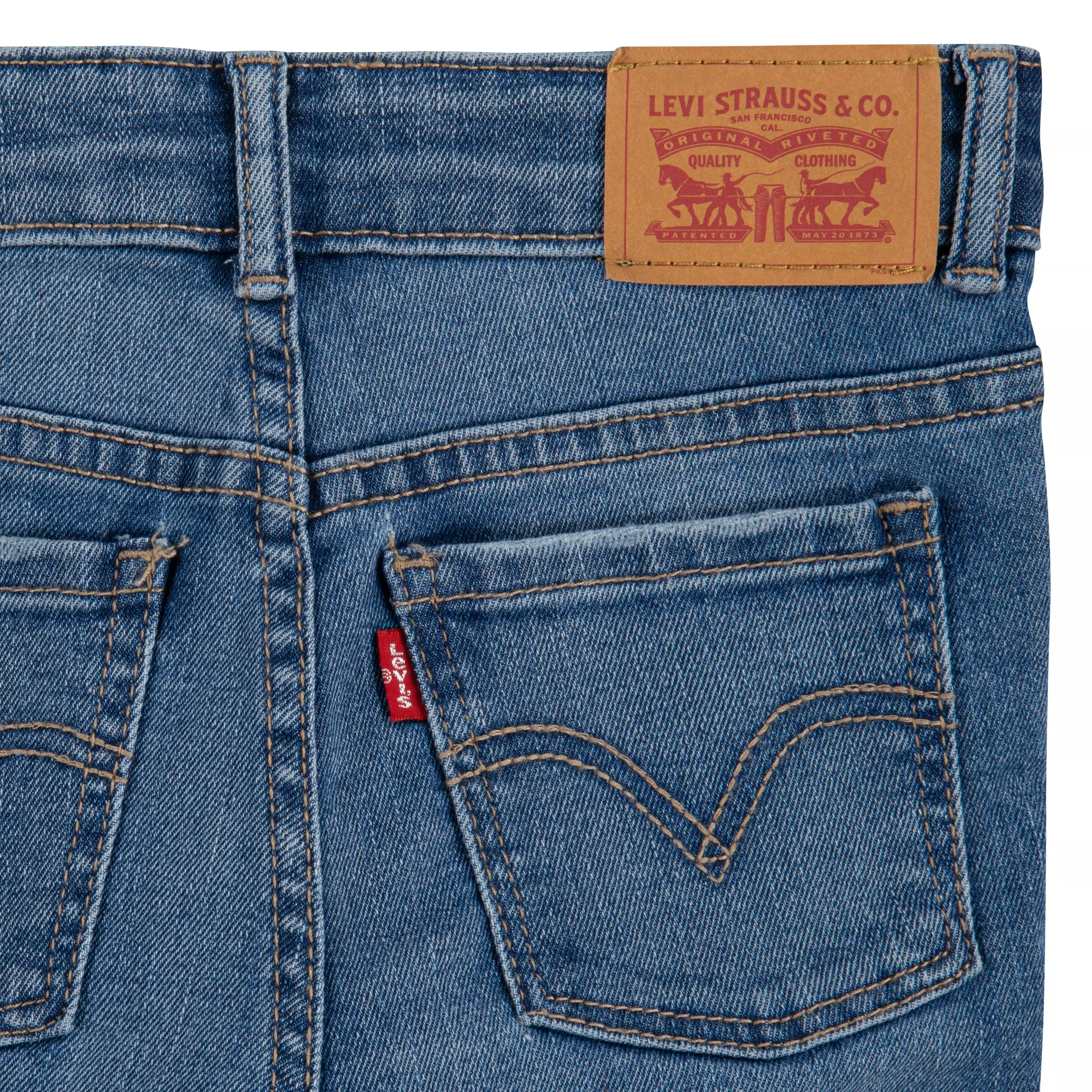 Levi's Little Girls' 720 High Rise Super Skinny Med Wash Hometown Jeans - Blue Denim - HOMETOWN BLUE