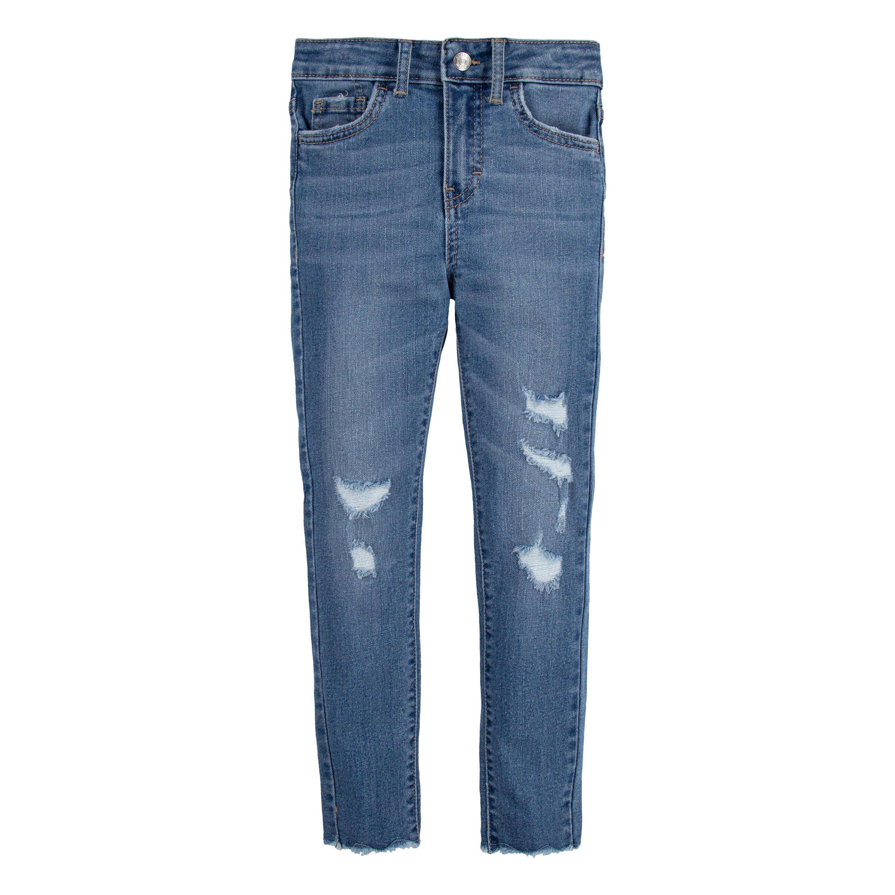 Levi's Little Girls' 720 High Rise Super Skinny Med Wash Hometown Jeans - Blue Denim - HOMETOWN BLUE Thumbnail View 9