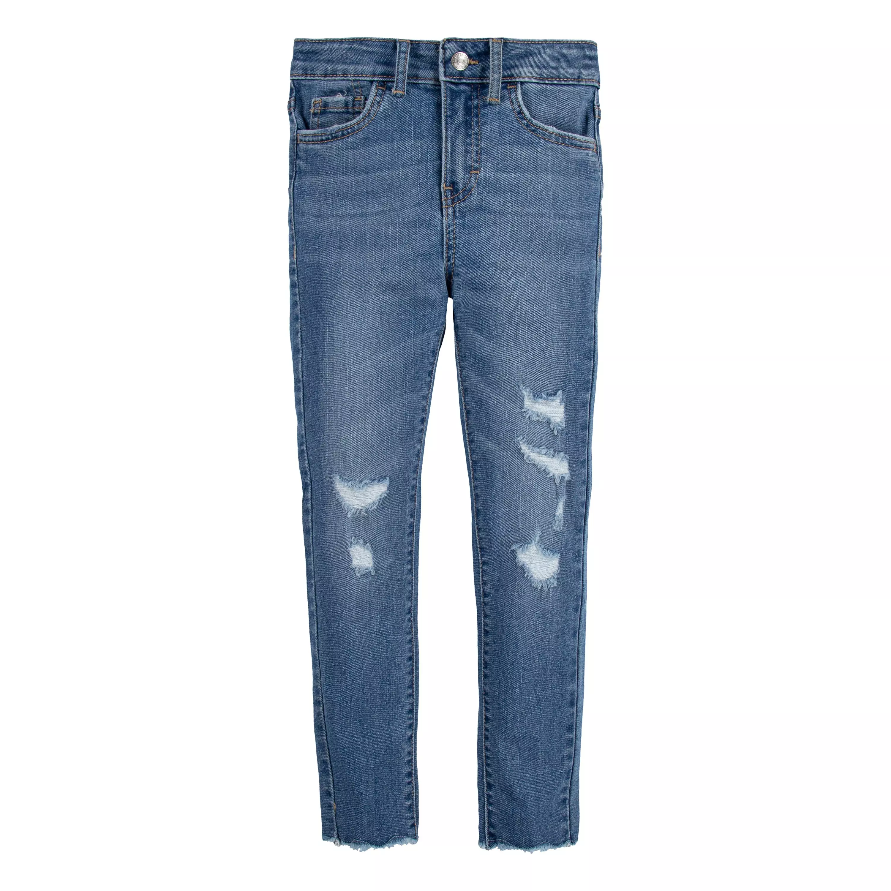 Levi's Little Girls' 720 High Rise Super Skinny Med Wash Hometown Jeans - Blue Denim - HOMETOWN BLUE