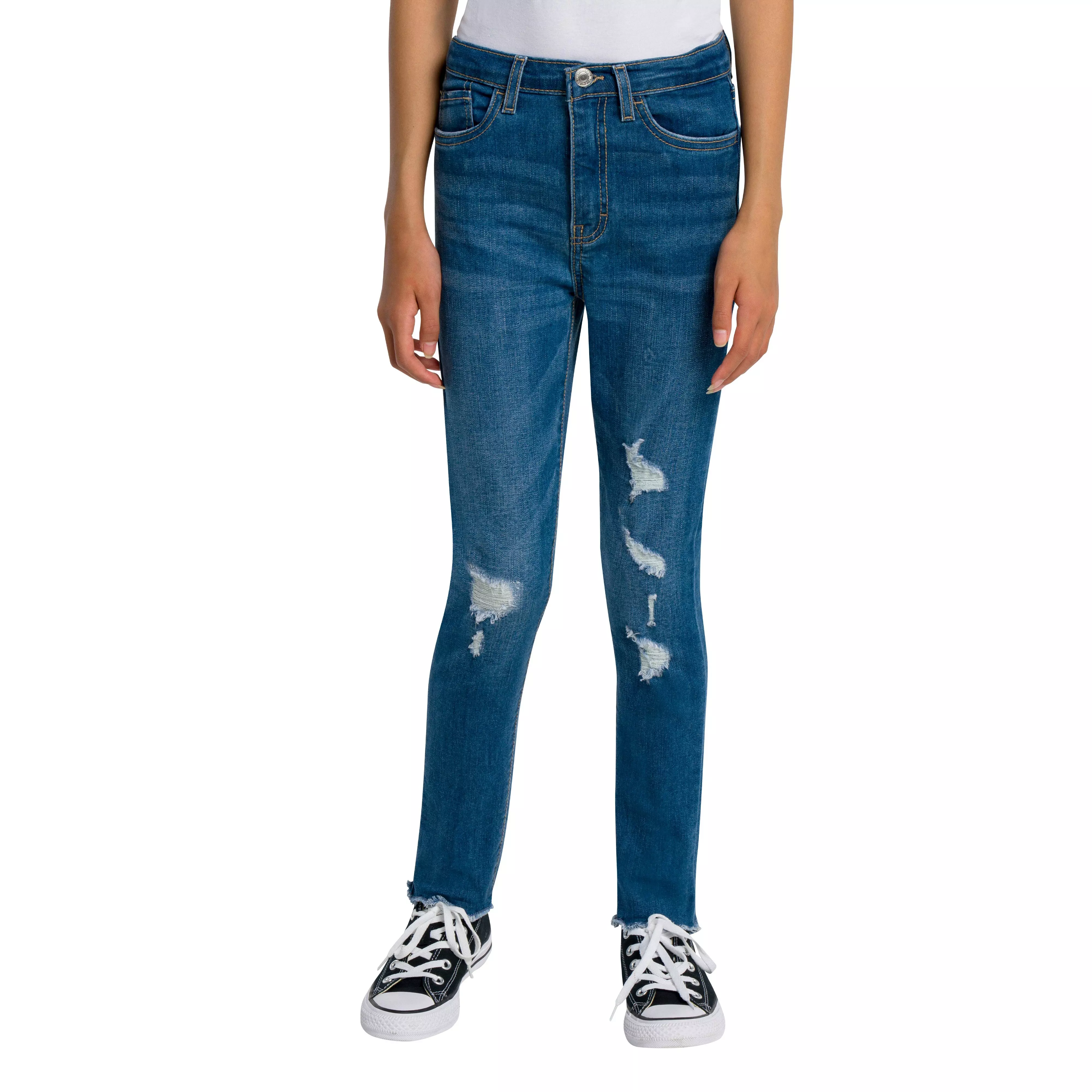 Levi's 720 High Rise Super Skinny Med Wash Big Girls' Hometown Blue Denim Jeans - HOMETOWN BLUE