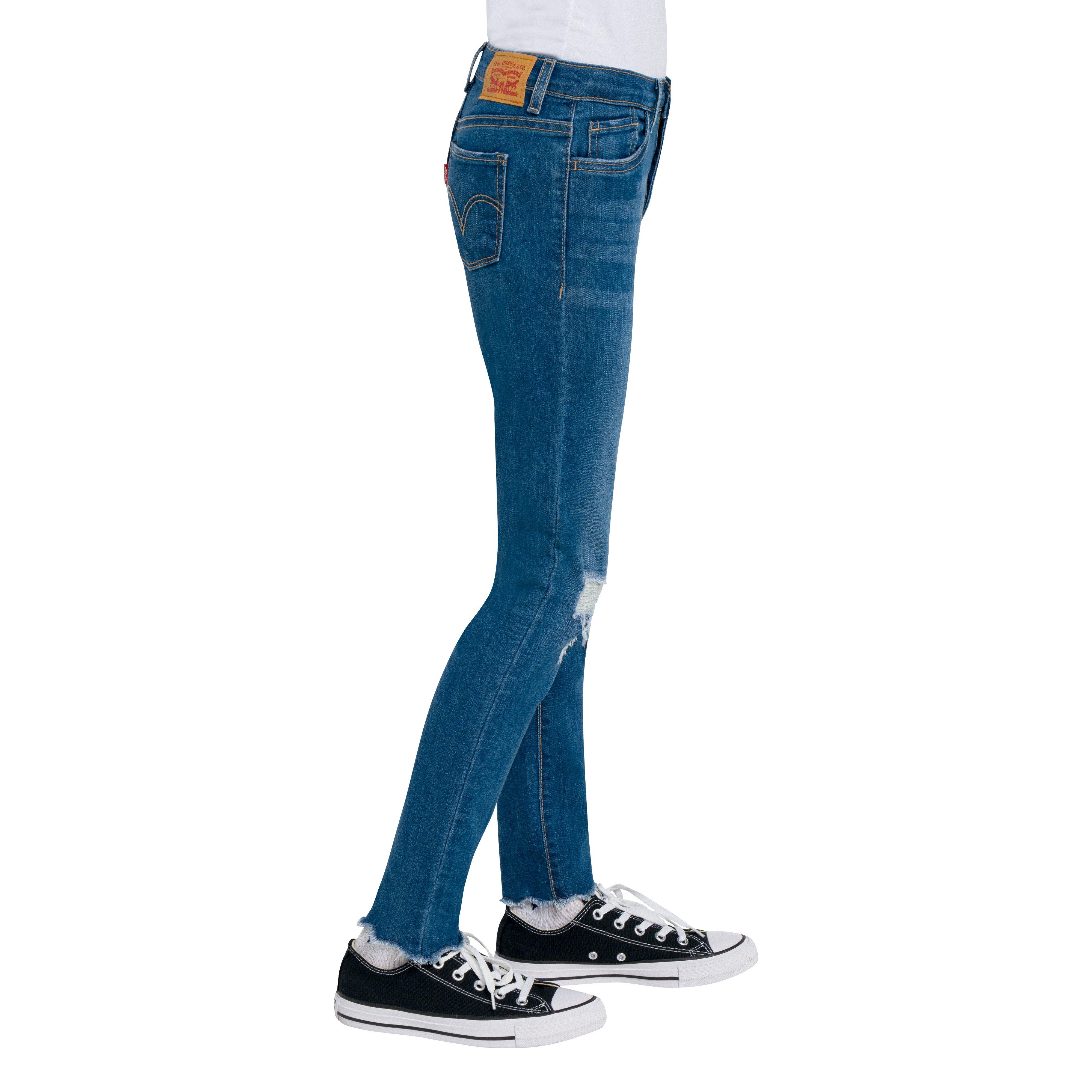 Levi's 720 High Rise Super Skinny Med Wash Big Girls' Hometown Denim Jeans - Blue - HOMETOWN BLUE Thumbnail View 3