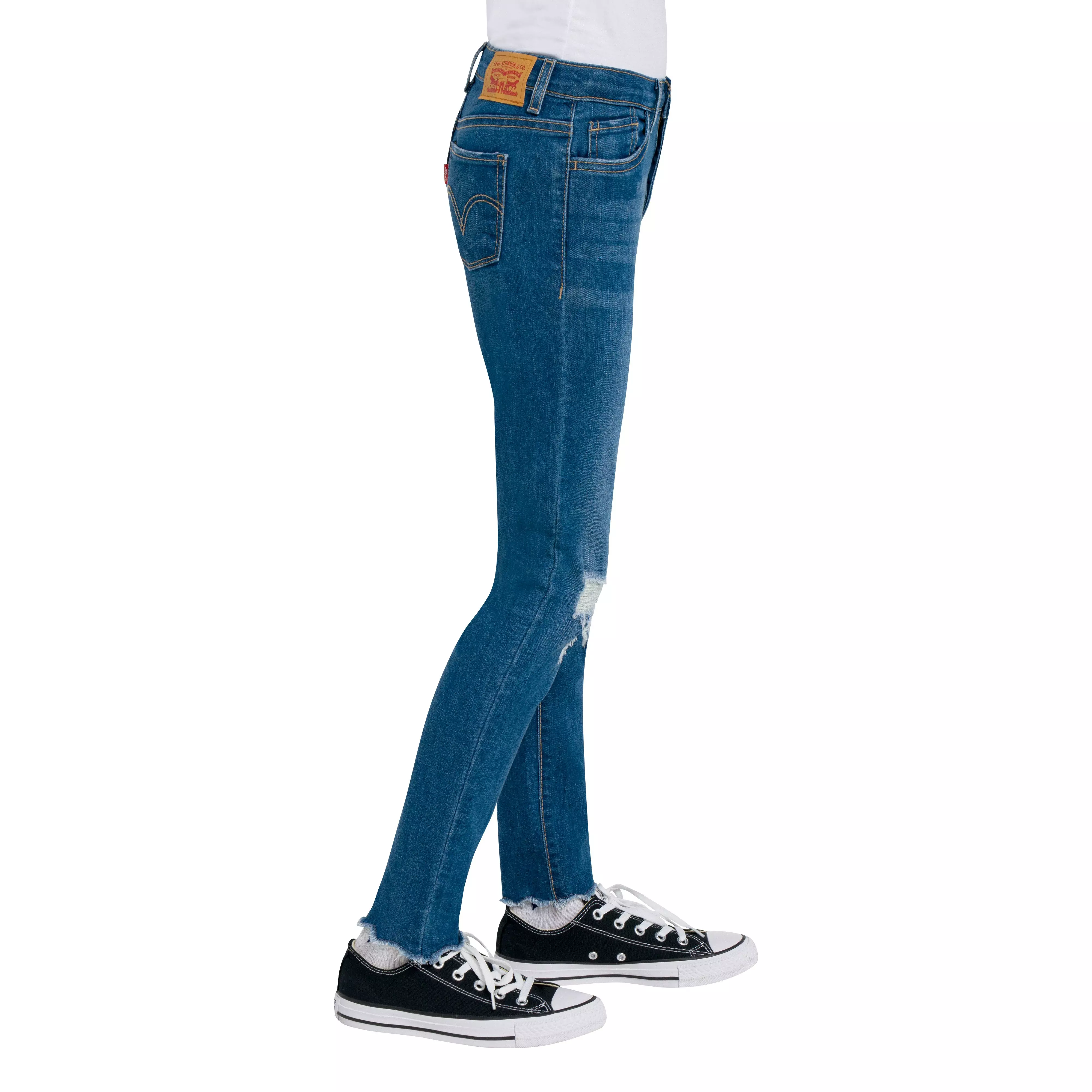 Levi's 720 High Rise Super Skinny Med Wash Big Girls' Hometown Denim Jeans - Blue - HOMETOWN BLUE