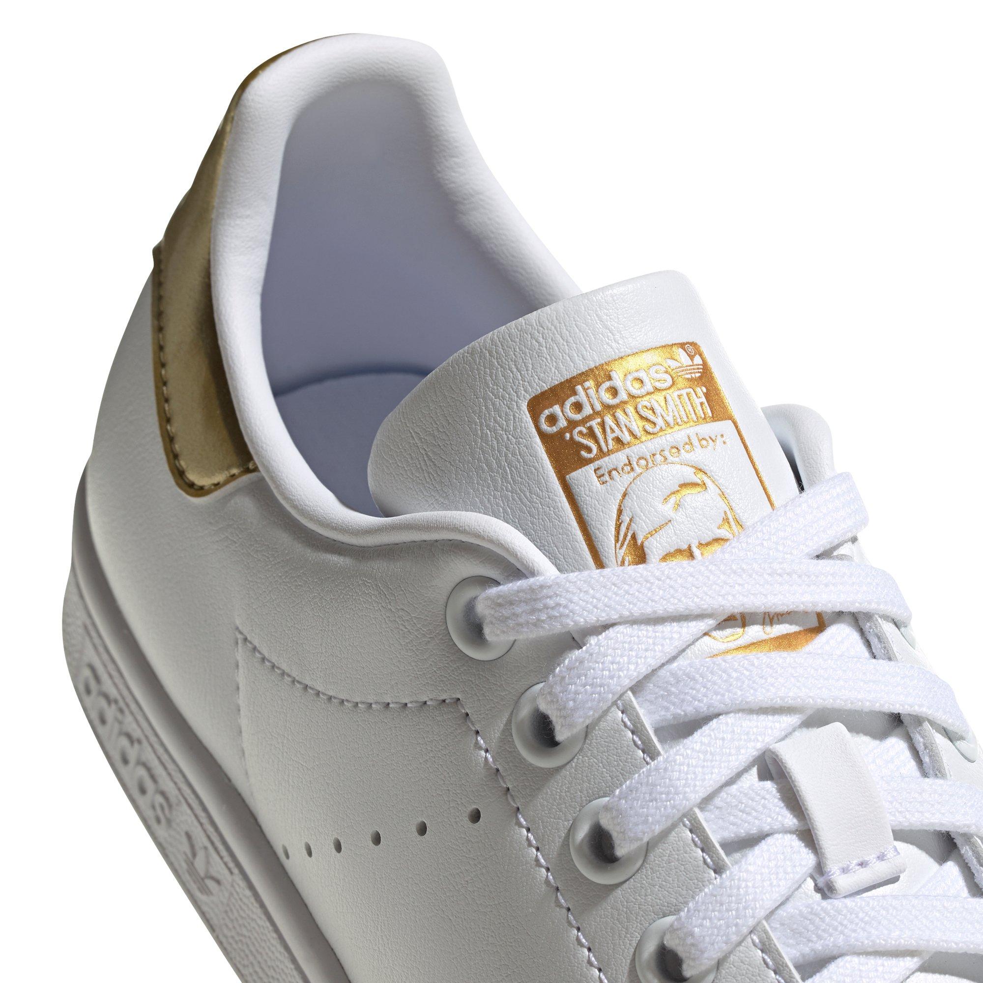 ADIDAS Women's Originals Stan Smith Shoes White Black-Gold Sz