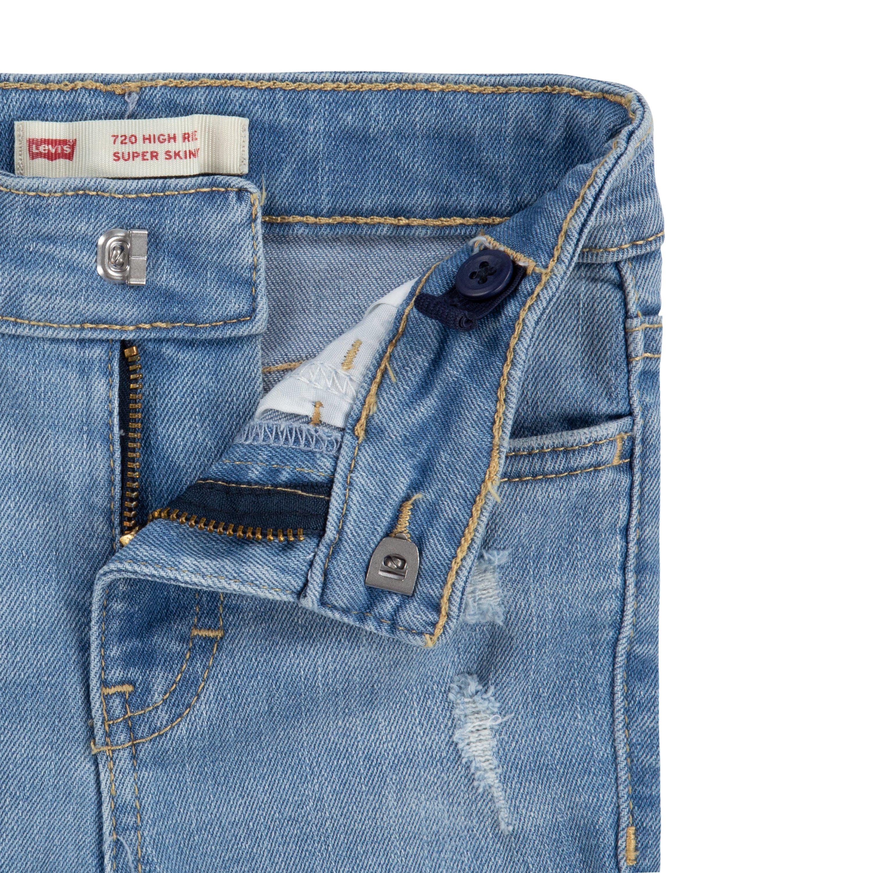 Levi's 720 High Rise Super Skinny Lt Wash Toddler Girls' Blue Denim Jeans - BLUE Thumbnail View 5