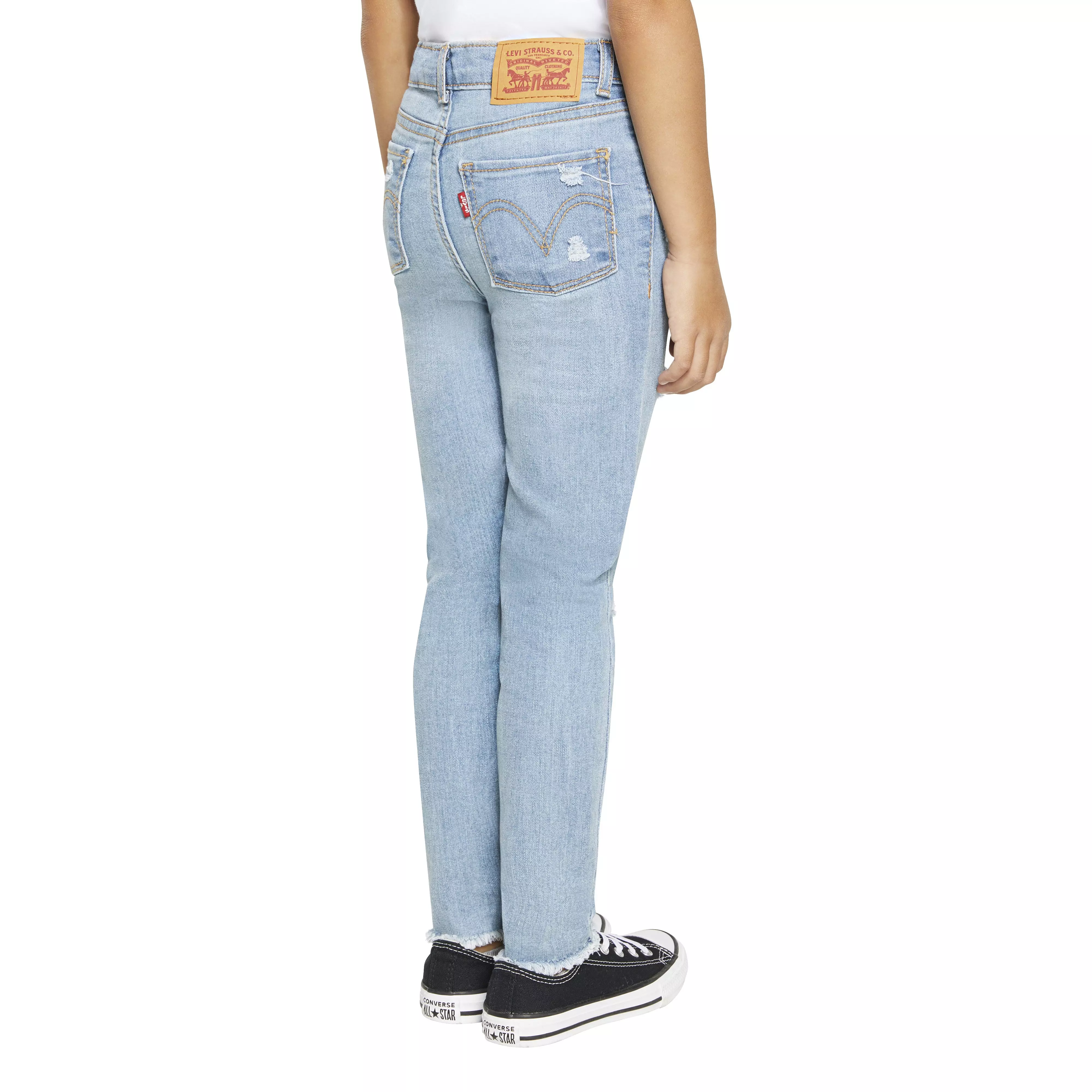 Levi's 720 High Rise Super Skinny Lt Wash Little Girls' Blue Denim Jeans - BLUE