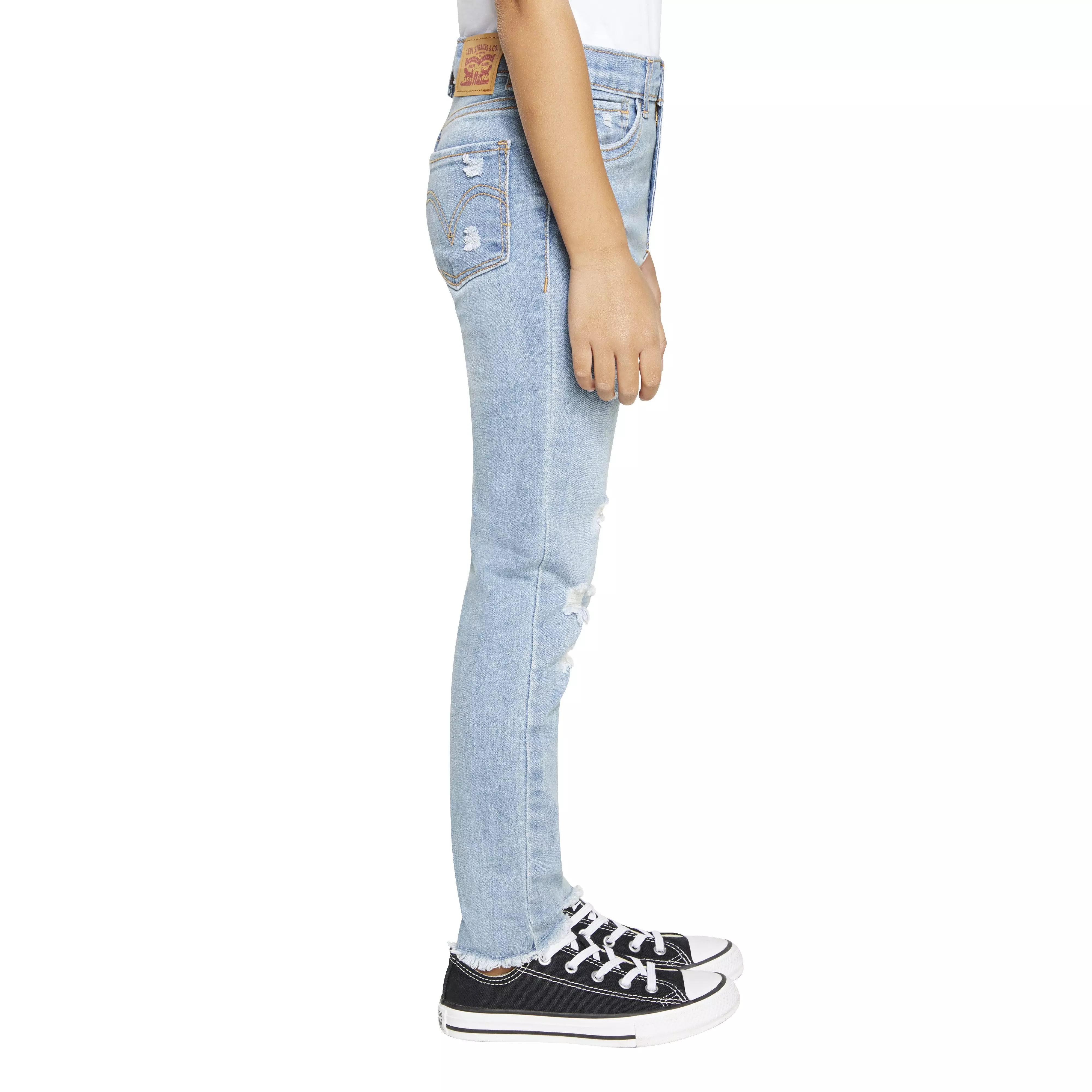 Levi's 720 High Rise Super Skinny Lt Wash Little Girls' Blue Denim Jeans - BLUE
