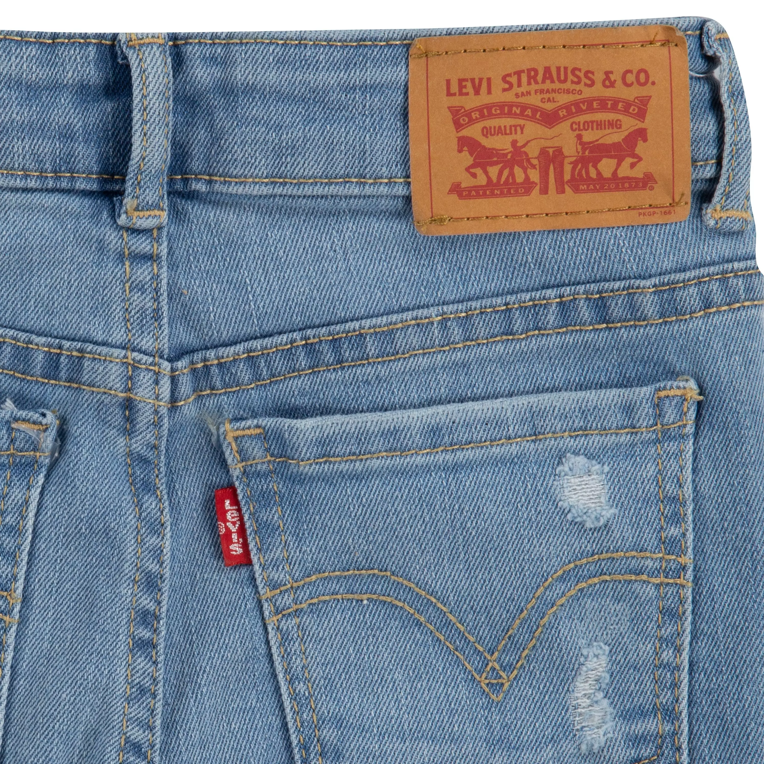 Levi's 720 High Rise Super Skinny Lt Wash Little Girls' Blue Denim Jeans - BLUE