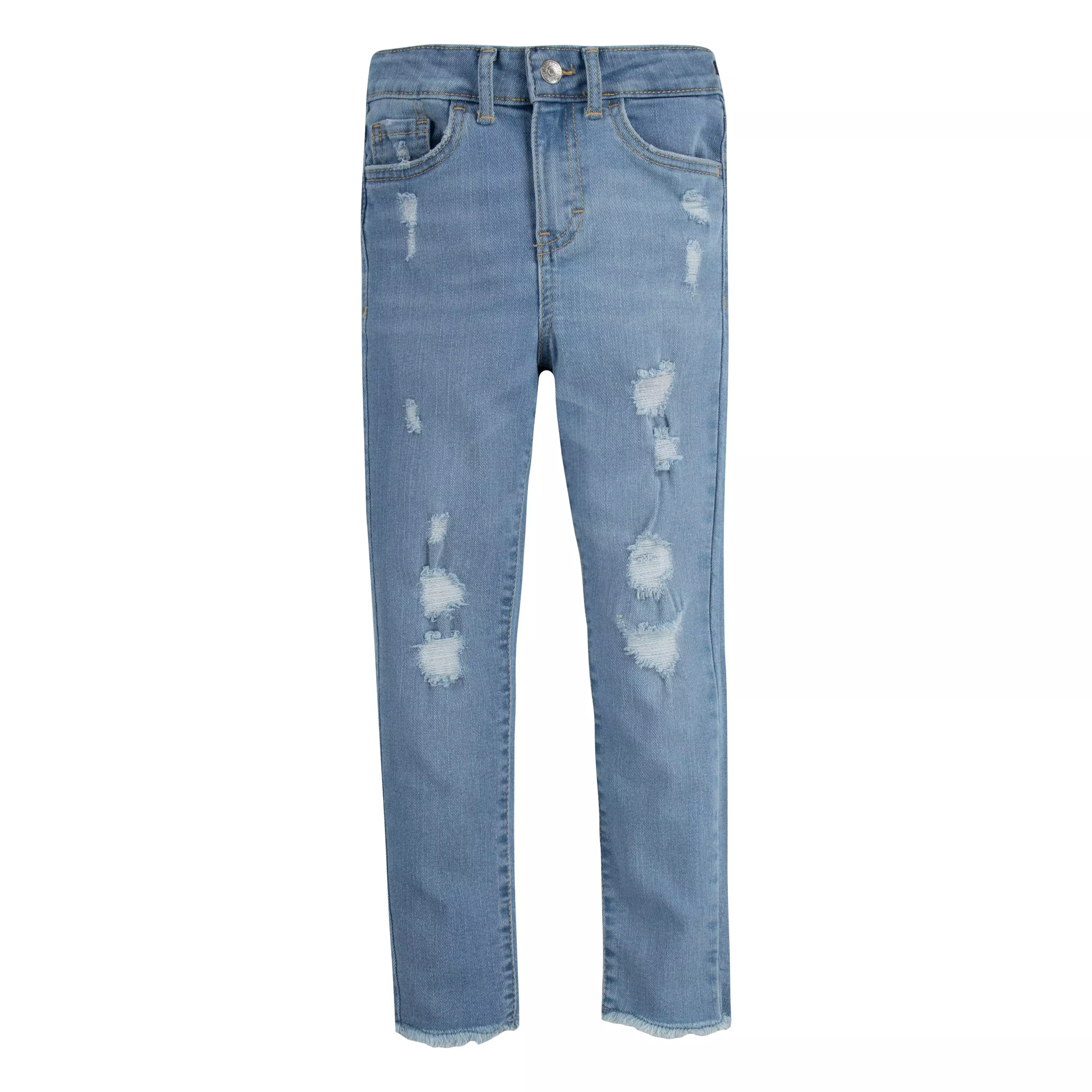 Levi's 720 High Rise Super Skinny Lt Wash Little Girls' Blue Denim Jeans - BLUE