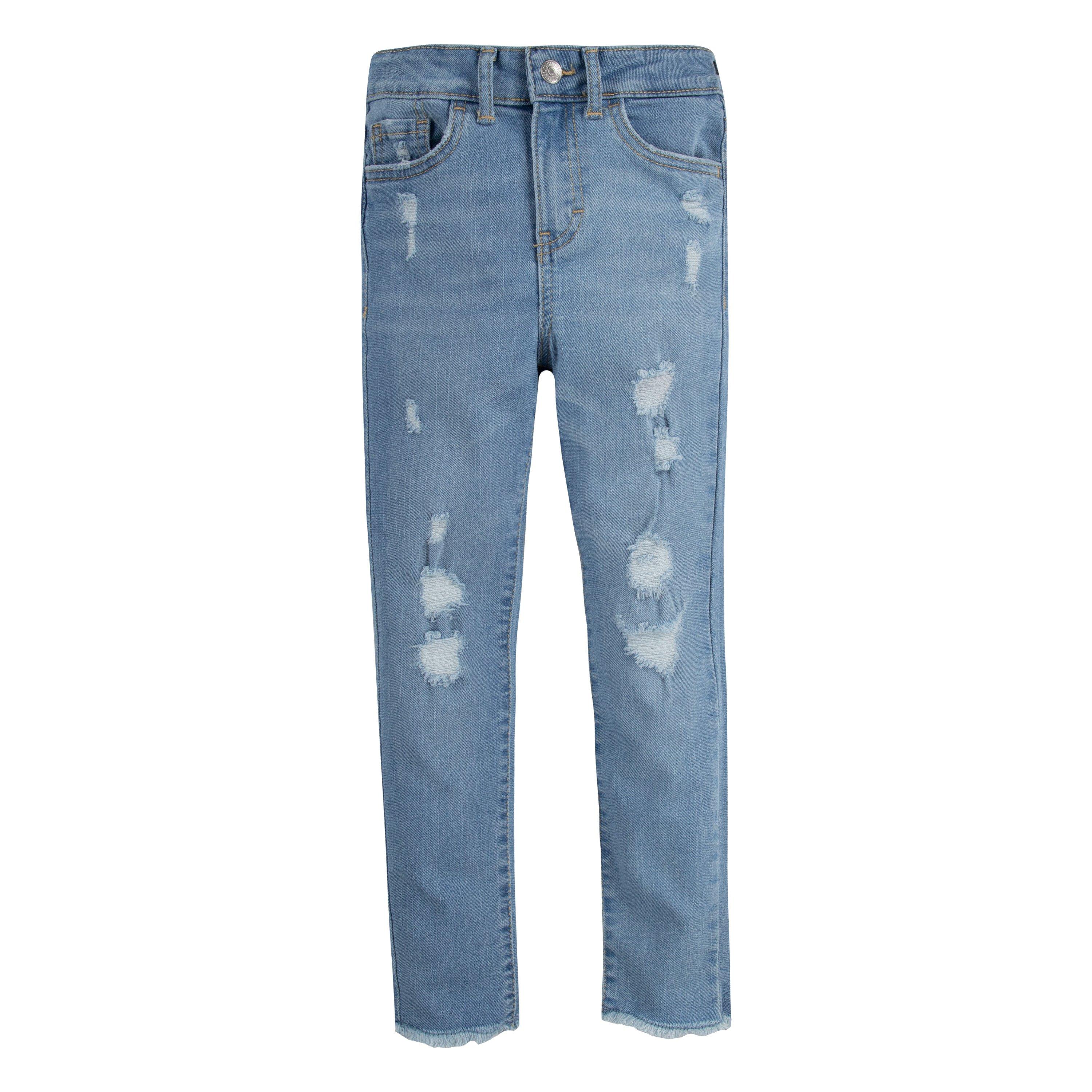 Levi's 720 High Rise Super Skinny Lt Wash Little Girls' Denim Jeans - Blue - BLUE Thumbnail View 8