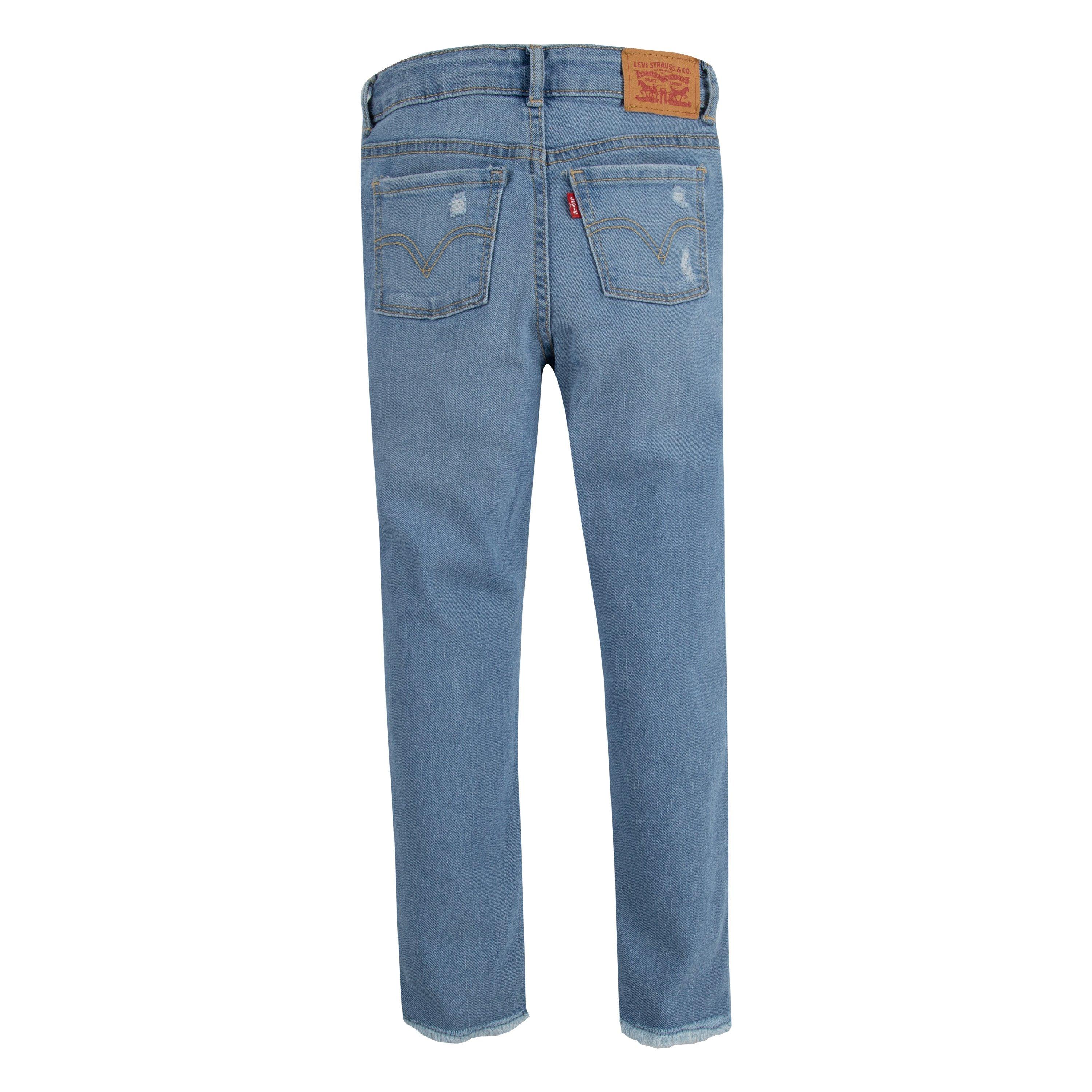 Levi's 720 High Rise Super Skinny Lt Wash Little Girls' Blue Denim Jeans - BLUE Thumbnail View 9