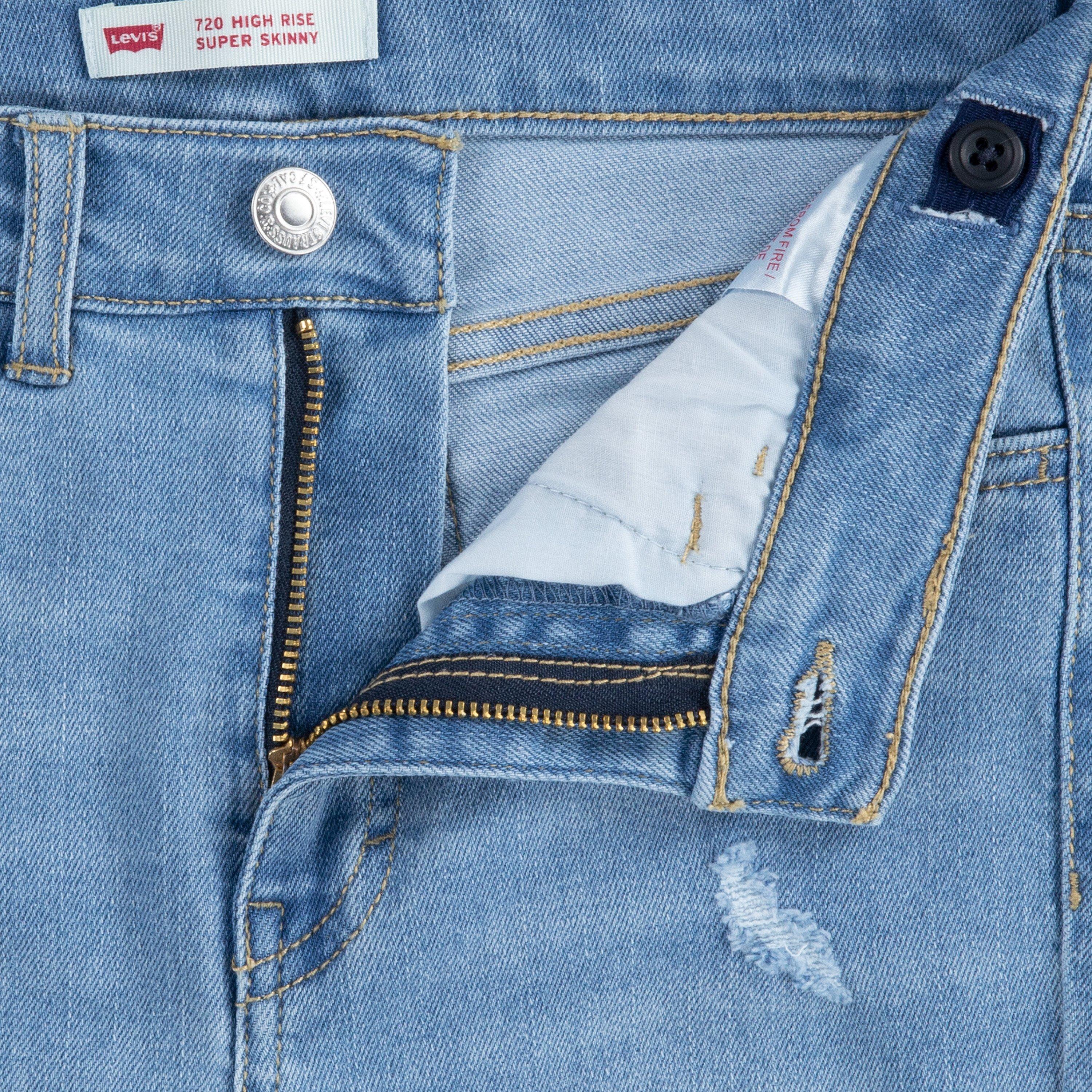 Levi's 720 High Rise Super Skinny Lt Wash Big Girls' Denim Jeans - Blue - BLUE Thumbnail View 5
