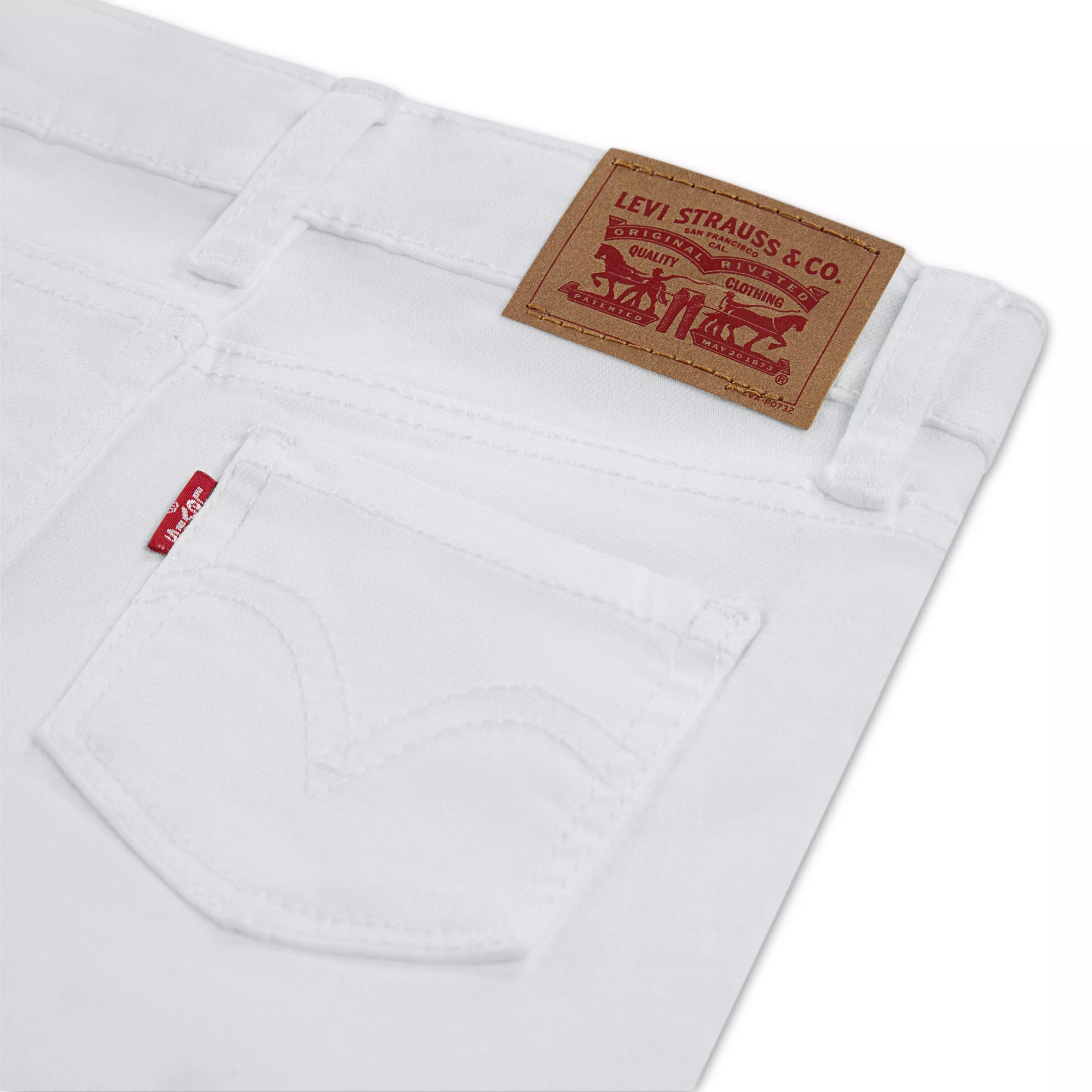 Levi's 720 High Rise Super Skinny White Wash Big Girls' White Denim Jeans - WHITE
